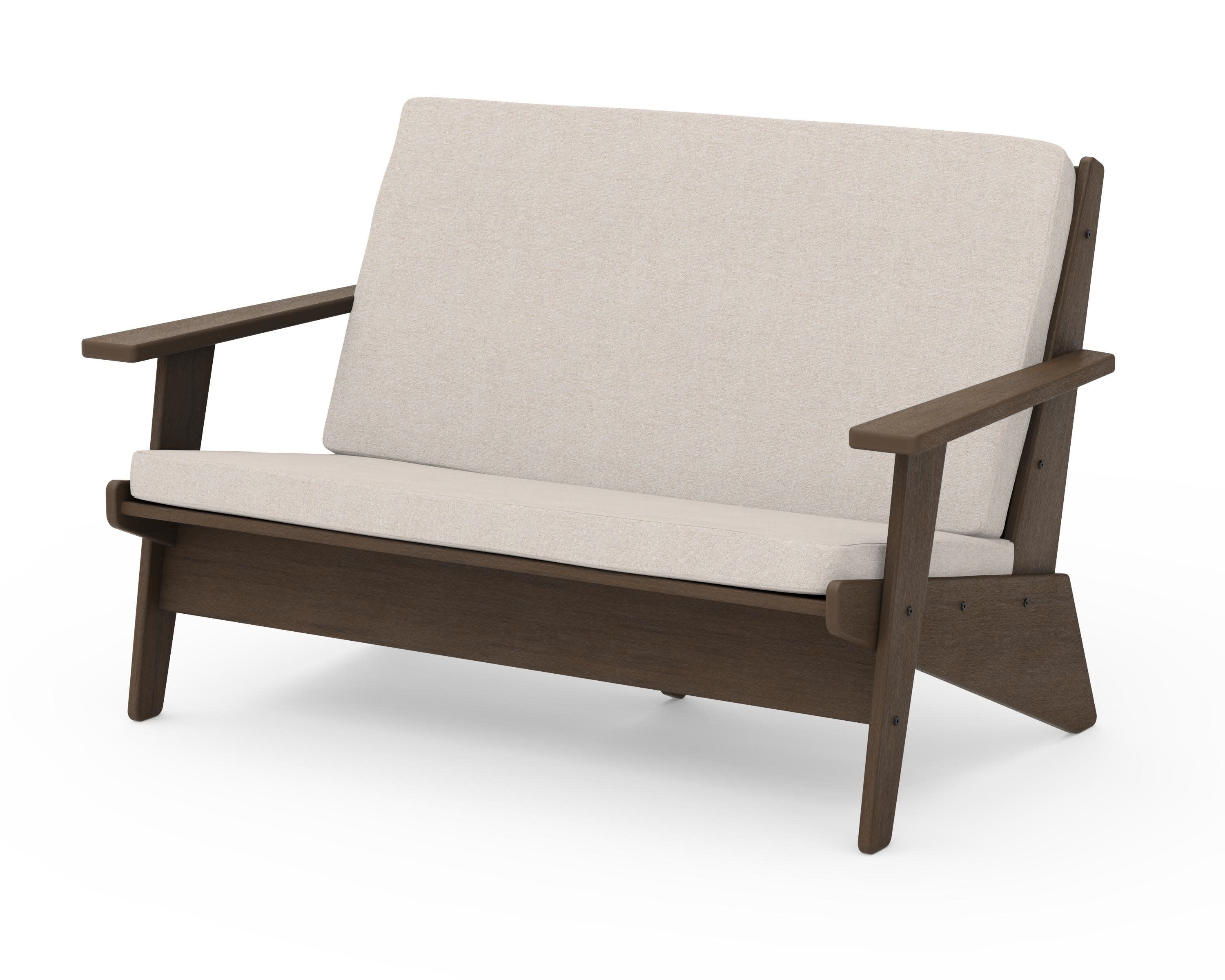 Riviera Modern Lounge Loveseat in Kona / Nuance Cloud