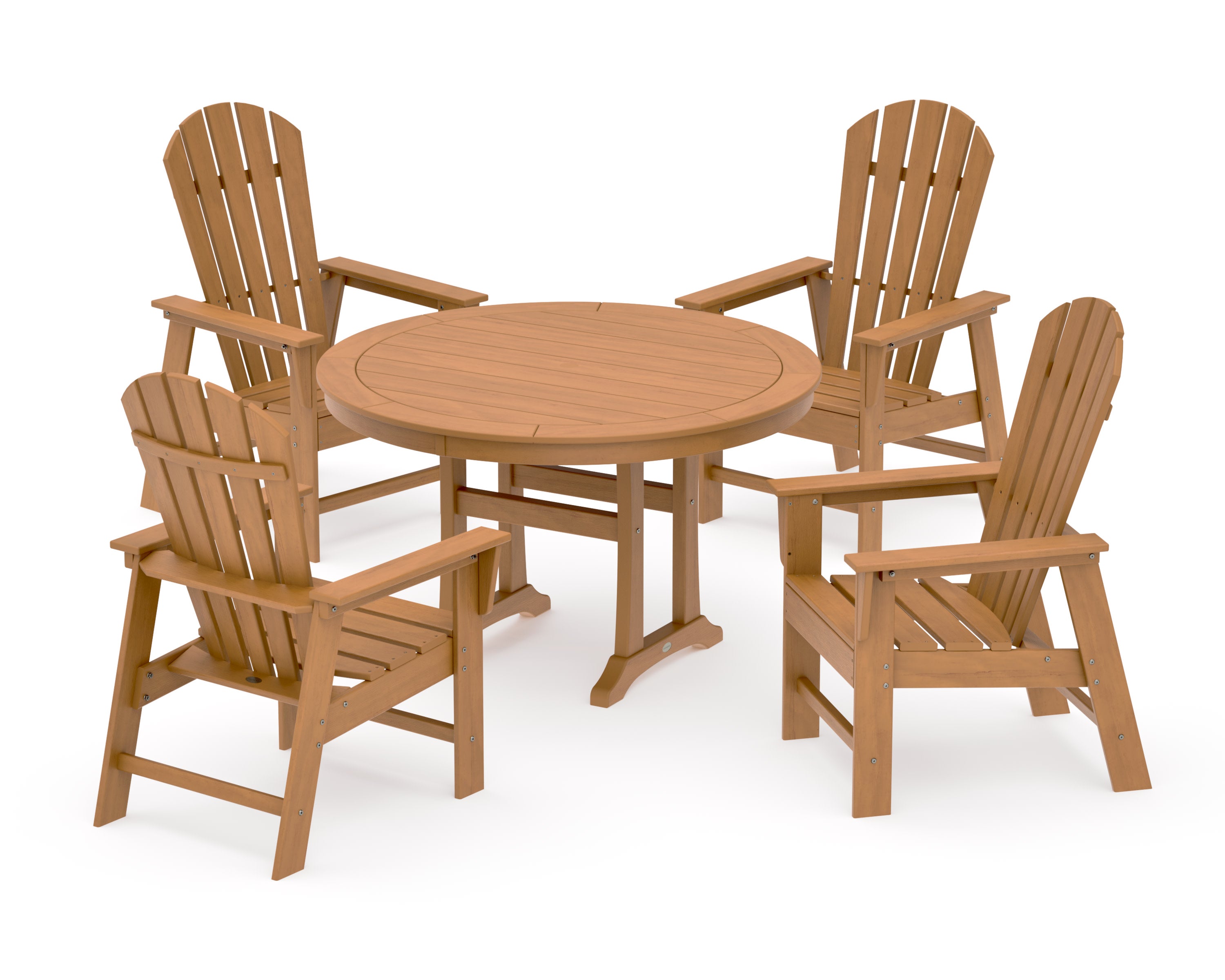South Beach 5-Piece Round Dining Set with Trestle Legs in Natural
