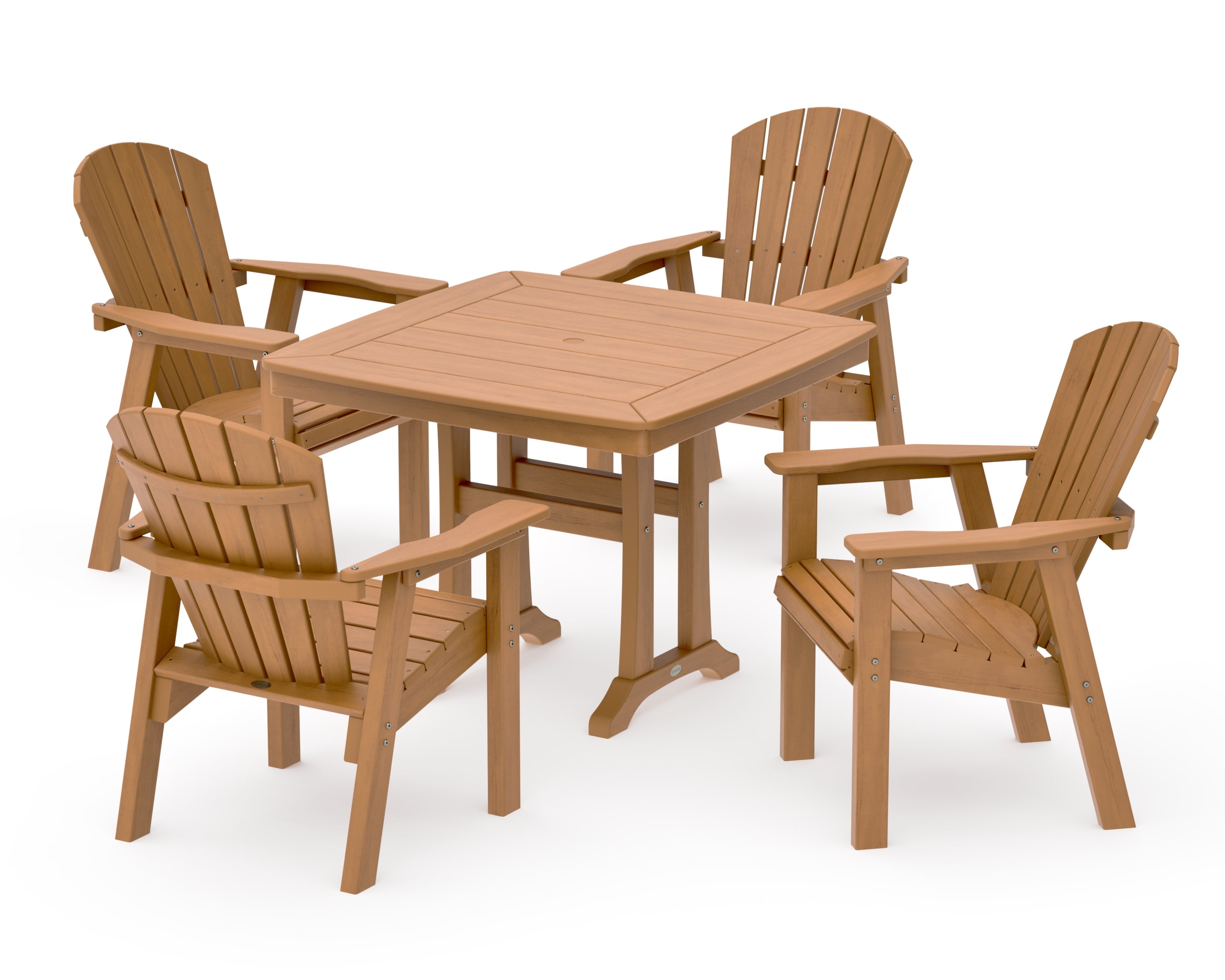 Seashell 5-Piece Dining Set with Trestle Legs in Natural