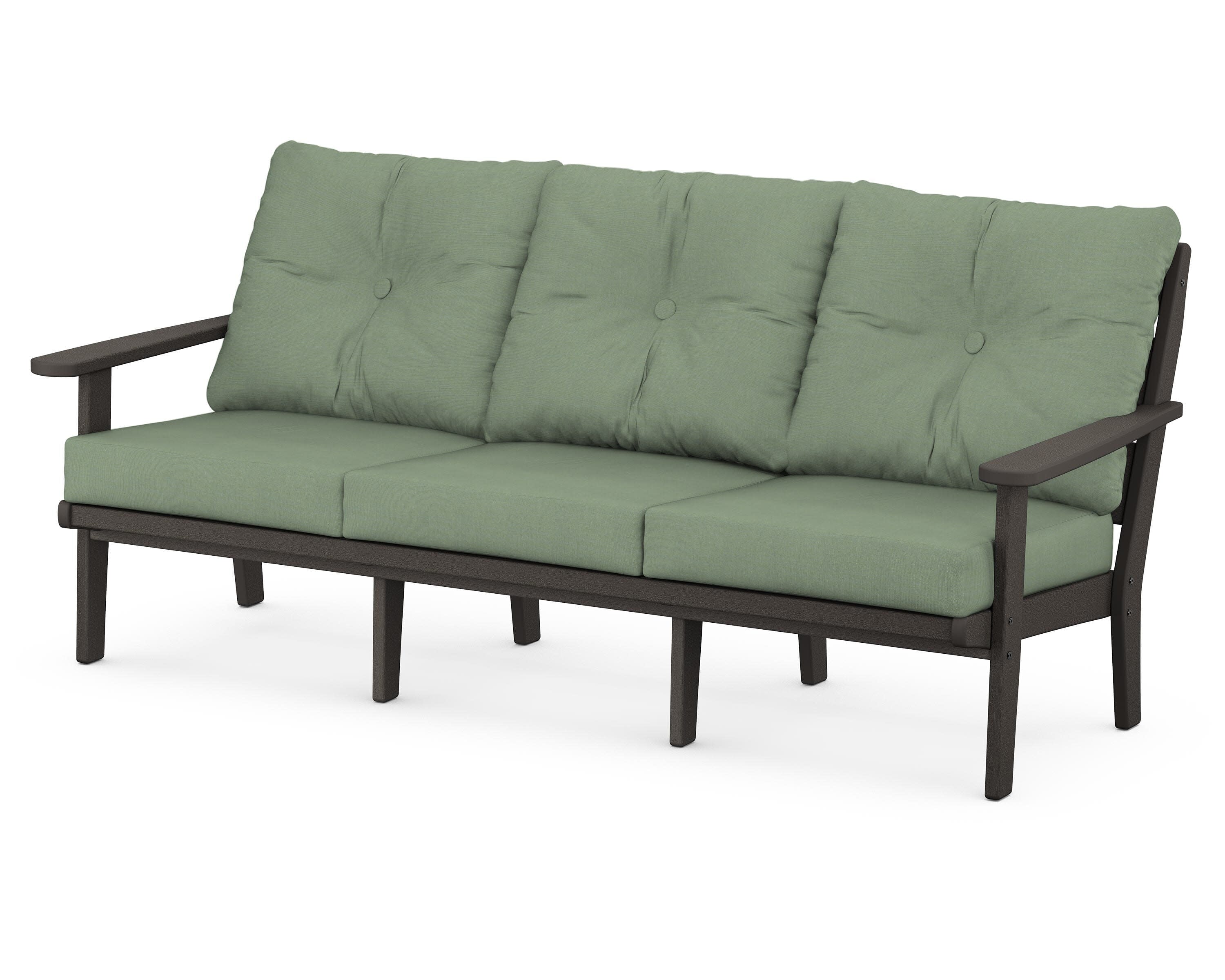 Lakeside Deep Seating Sofa in Vintage Coffee / Exhale Rainwashed