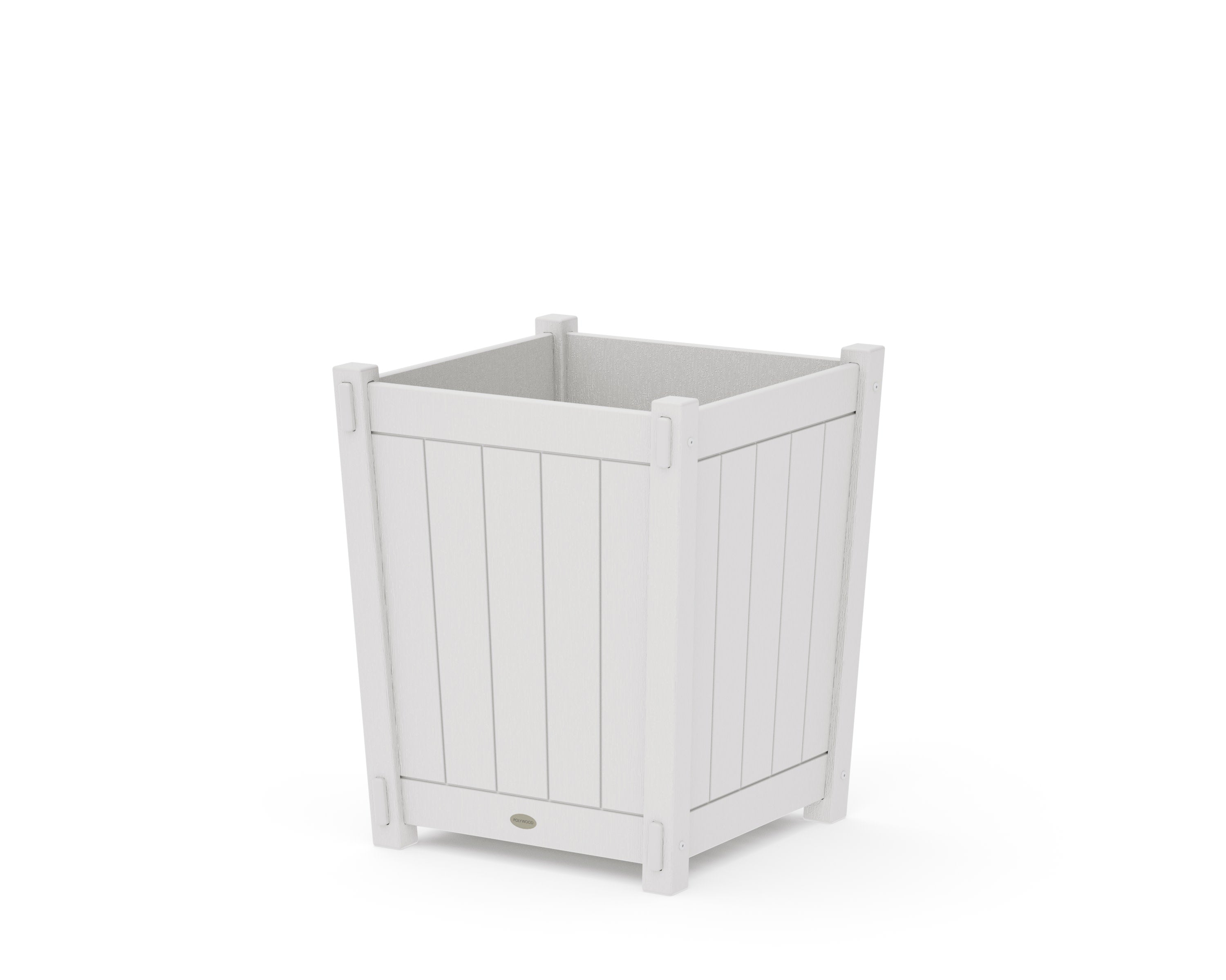 Vineyard Large Tapered Square Short Planter Box in Vintage White