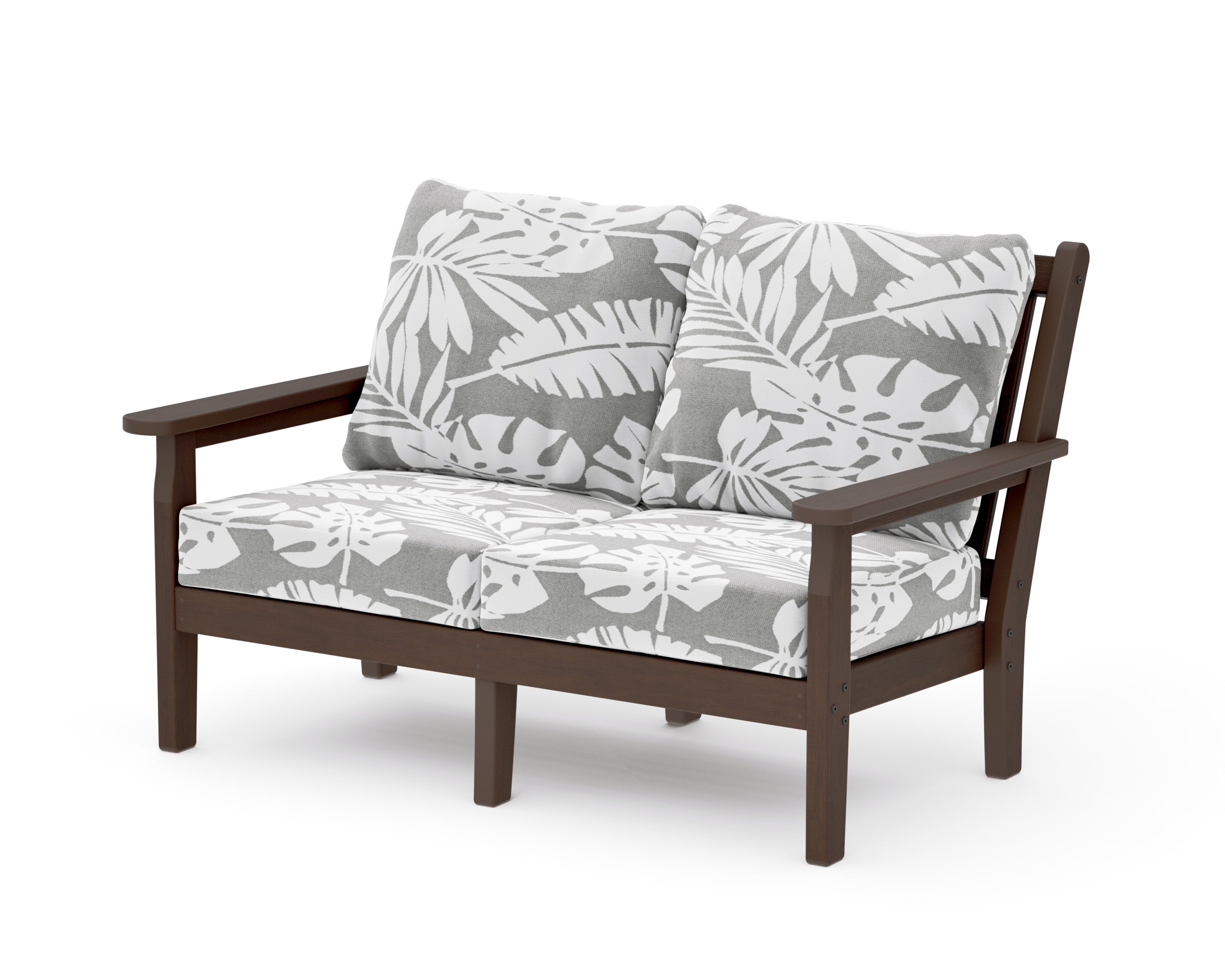 Chippendale Deep Seating Loveseat in Kona / Leaf Grey Mist