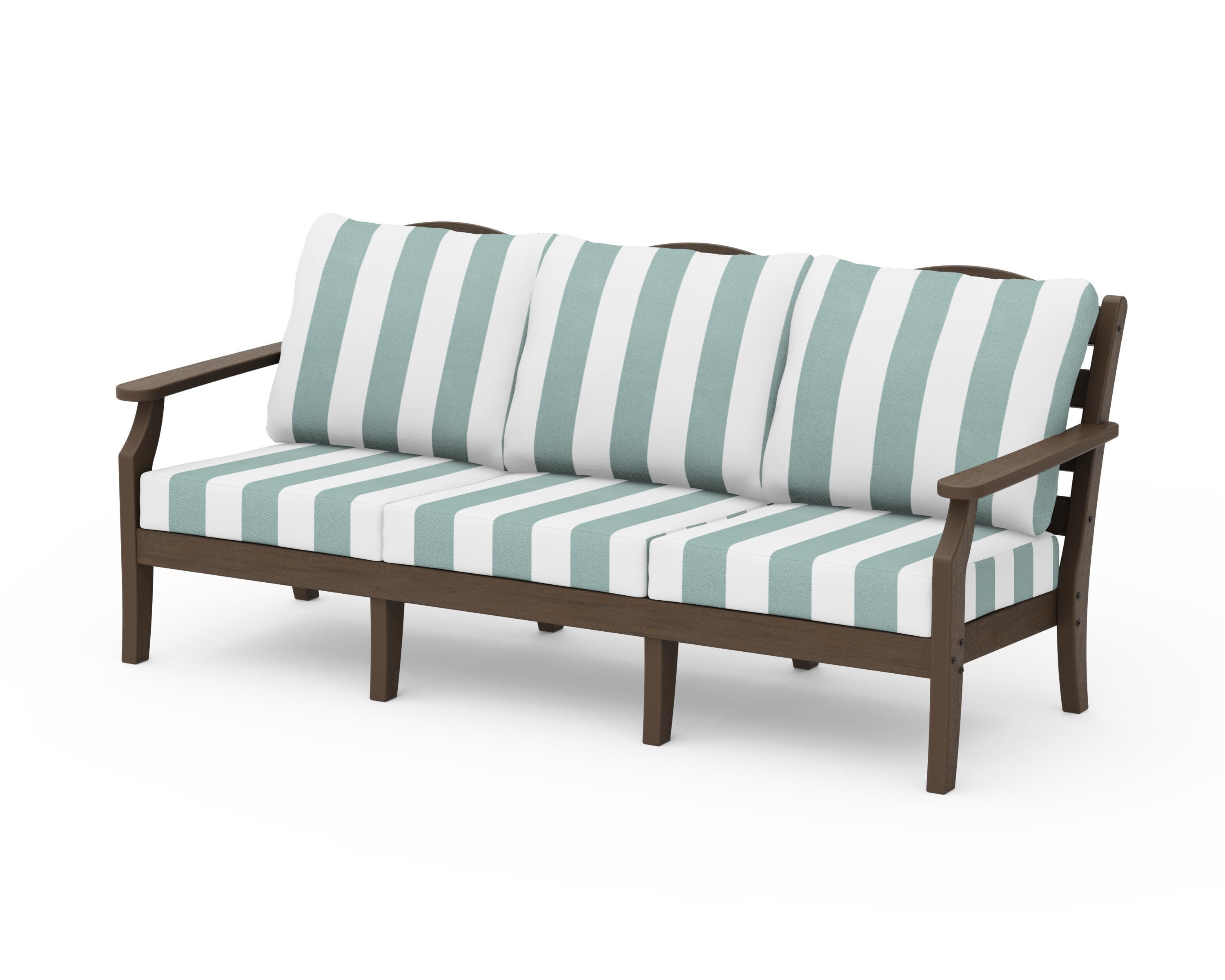 Savannah Deep Seating Sofa in Kona / Cabana Stripe Glacier Spa