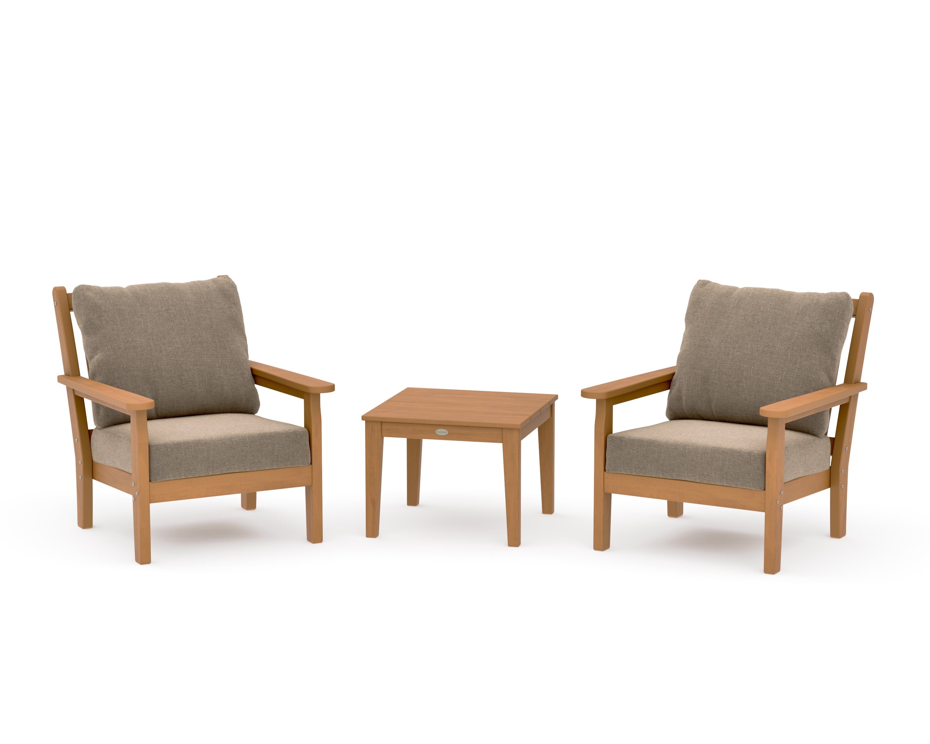 Chippendale 3-Piece Deep Seating Set in Natural / Spiced Burlap