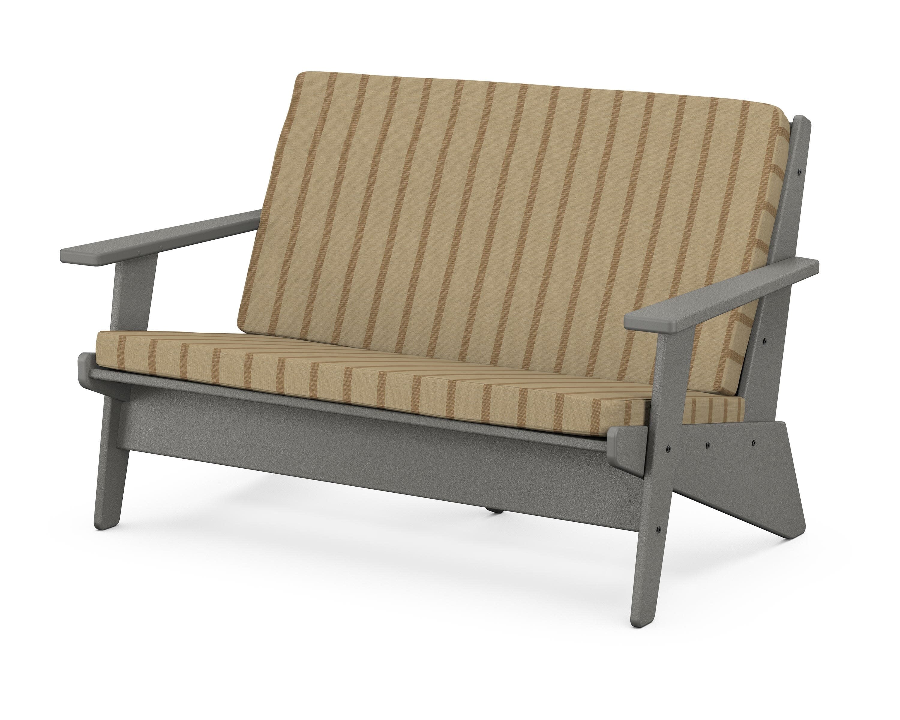 Riviera Modern Lounge Loveseat in Slate Grey / Unwind Driftwood