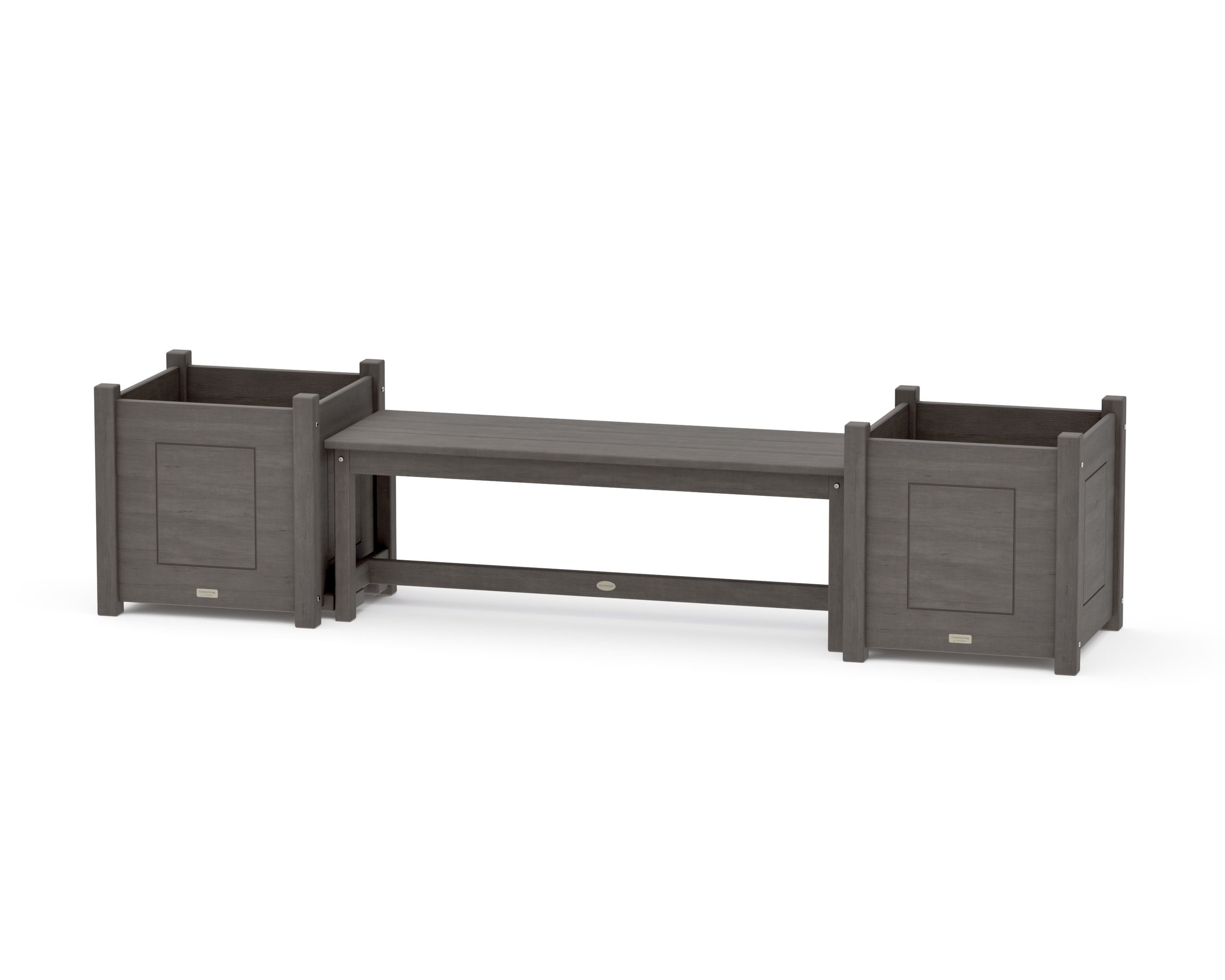 48" Country Living Straight Planter Bench Set - Large in Driftwood