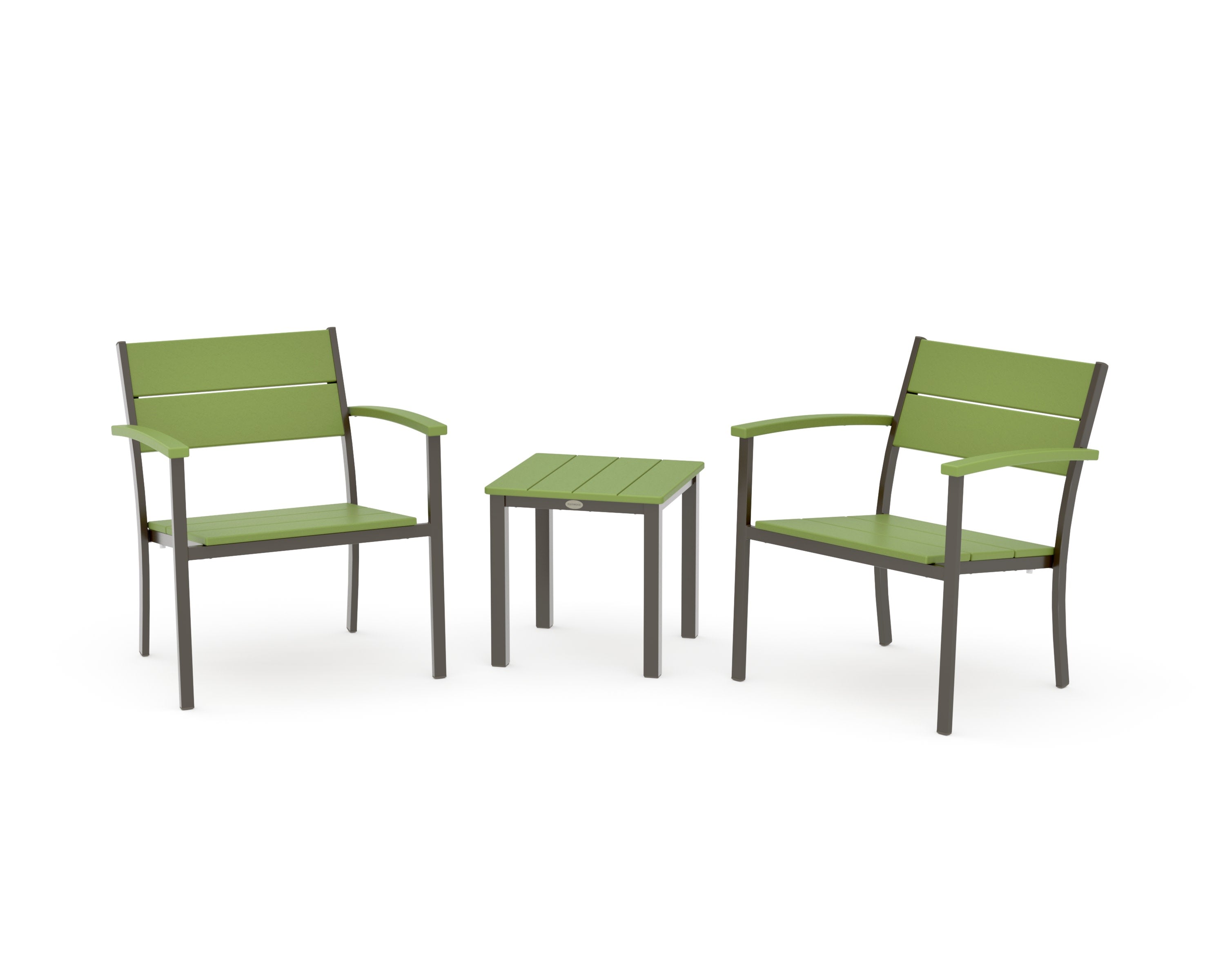 Main Street 3-Piece Lounge Chair Set in Bronze / Lime