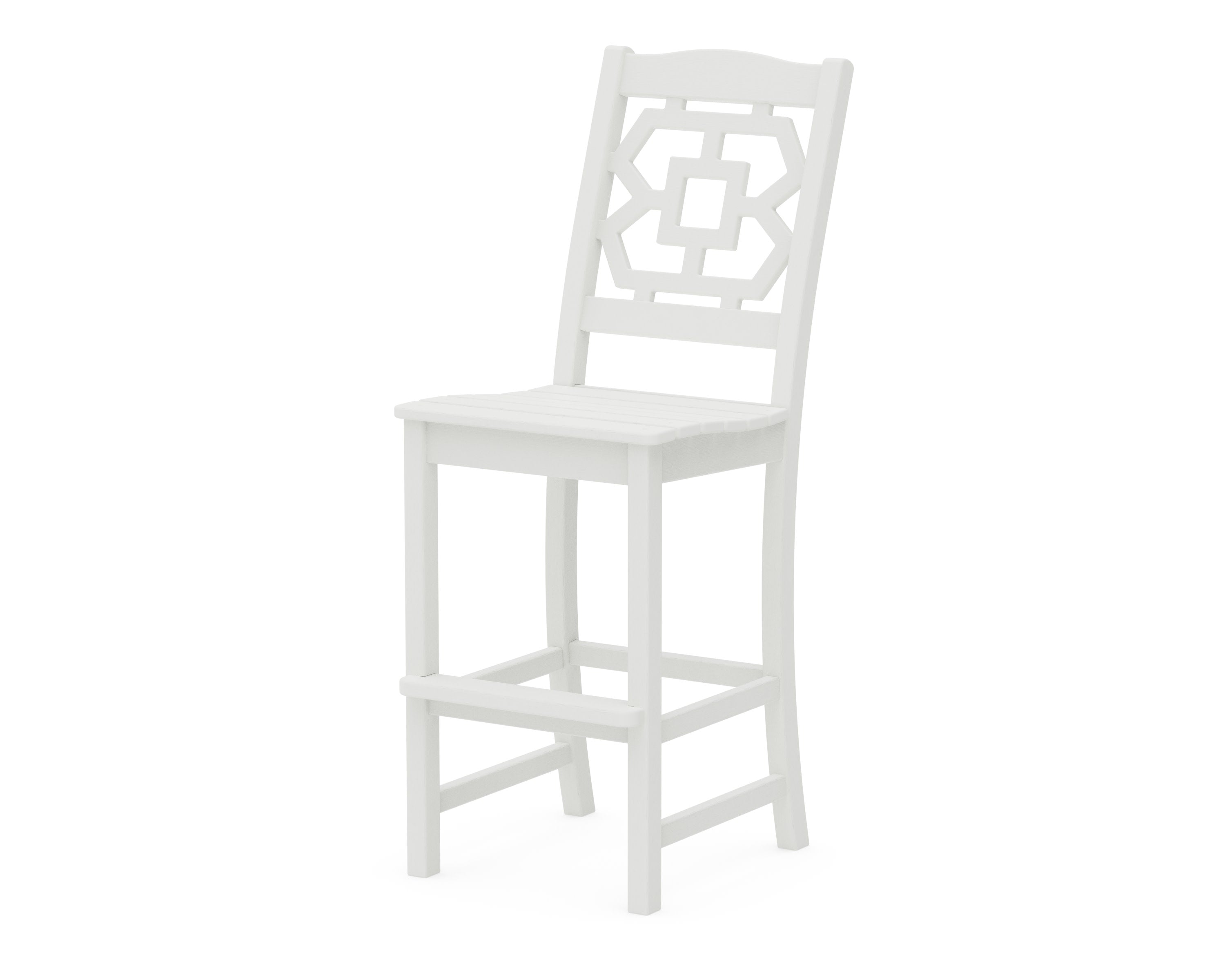 Chinoiserie Bar Side Chair in Vintage White