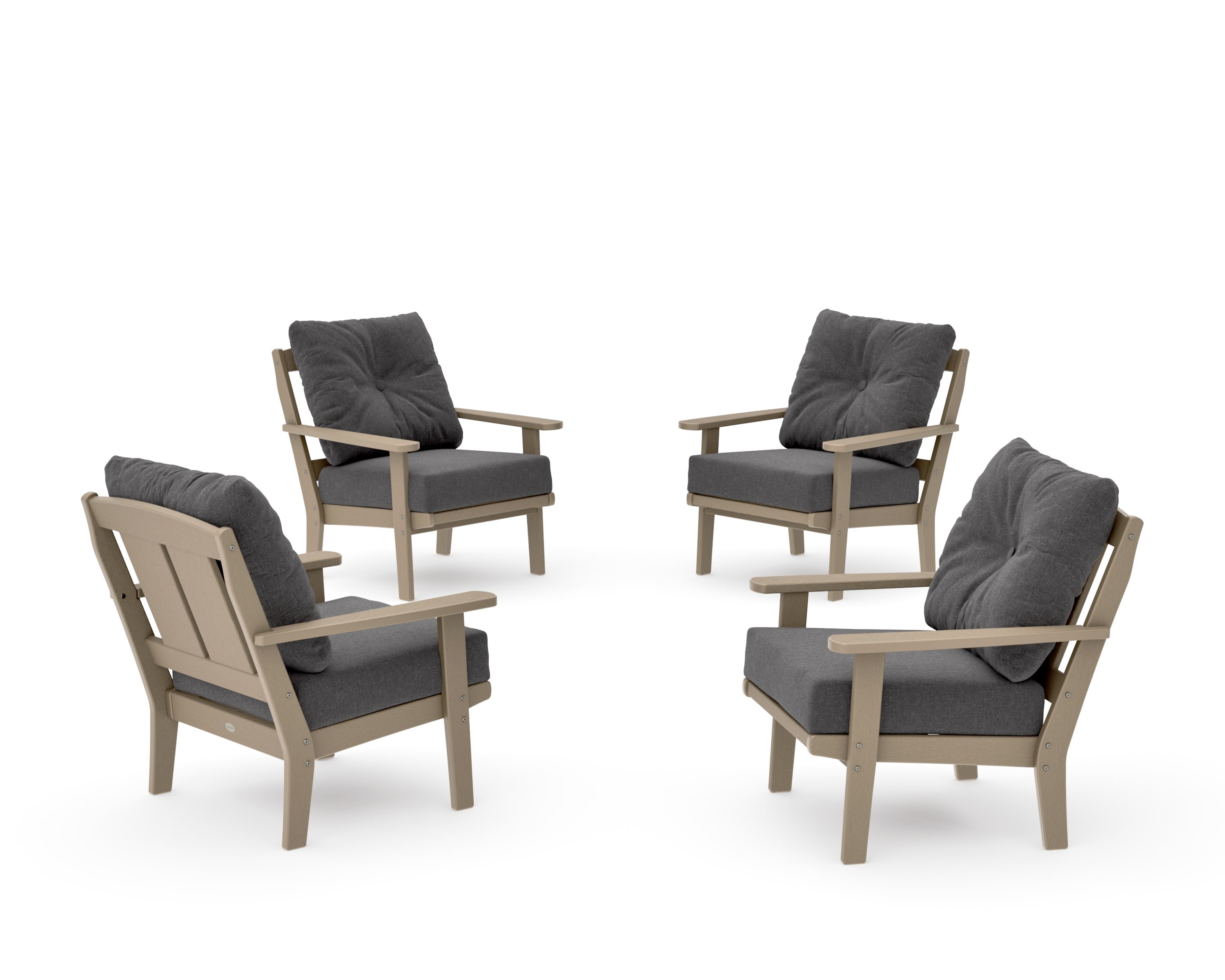 Mission 5-Piece Deep Seating Set with Fire Pit Table in Vintage Sahara / Ash Charcoal