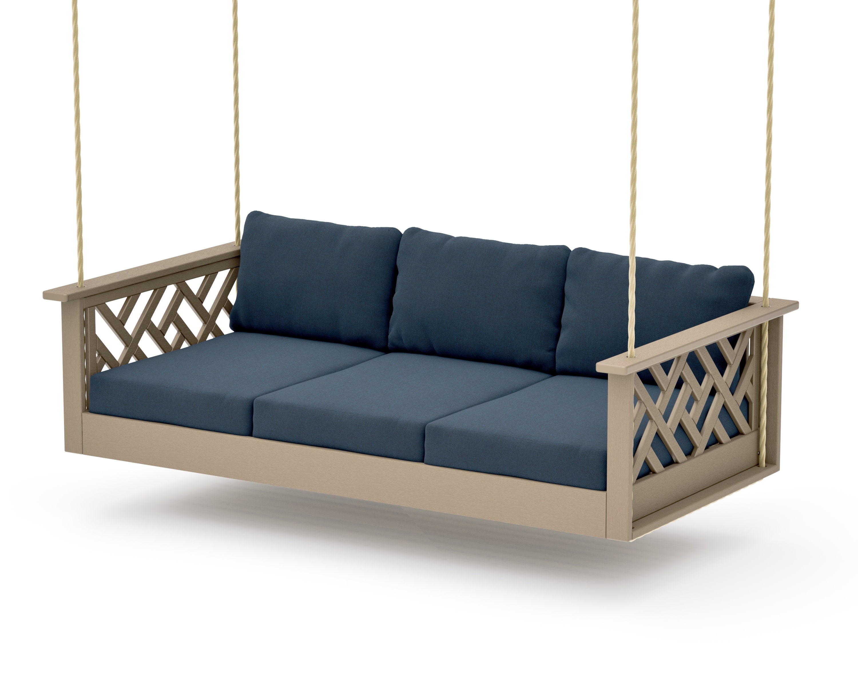Chippendale Daybed Swing in Vintage Sahara / Marine Indigo