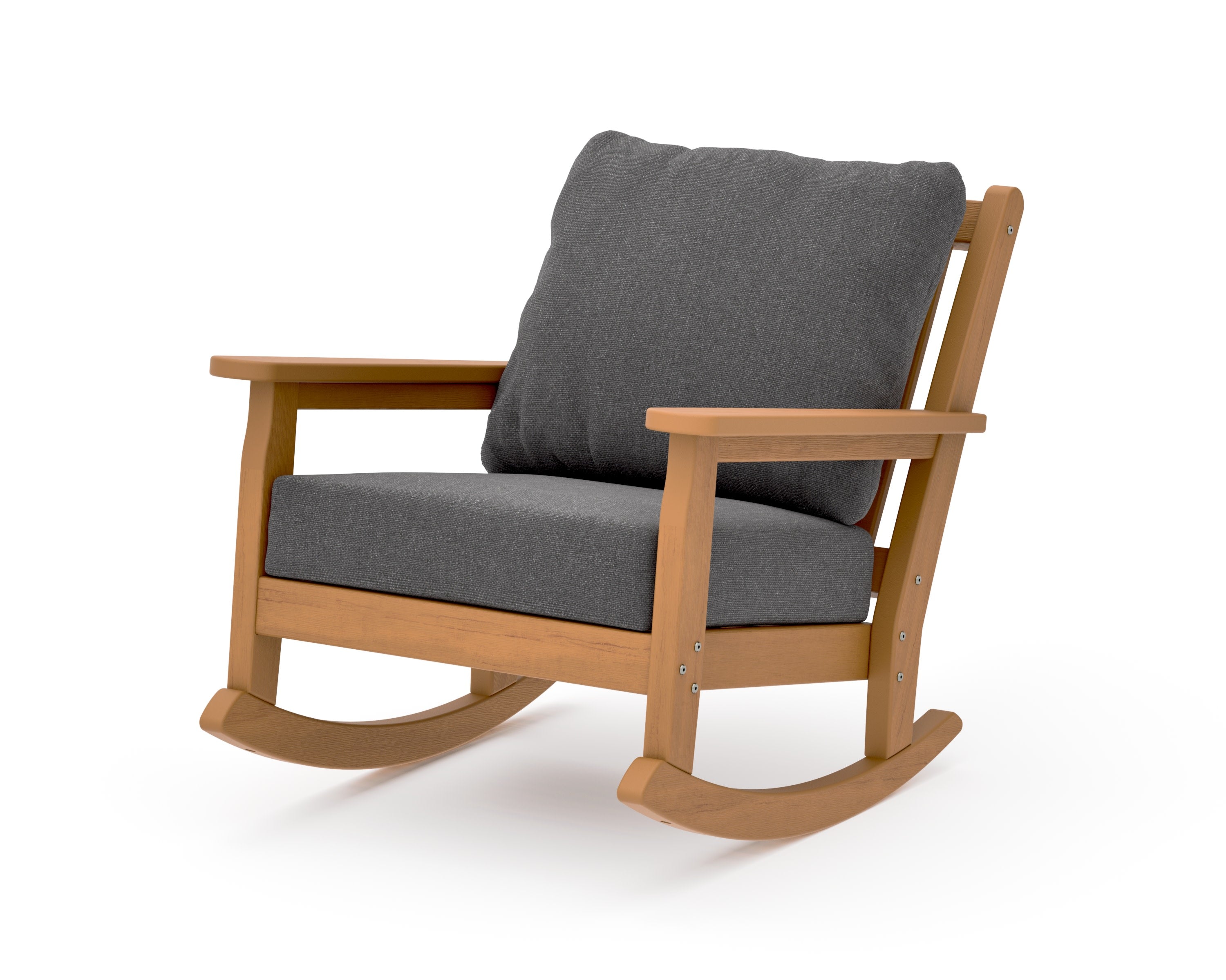 Chippendale Deep Seating Rocking Chair in Natural / Ash Charcoal