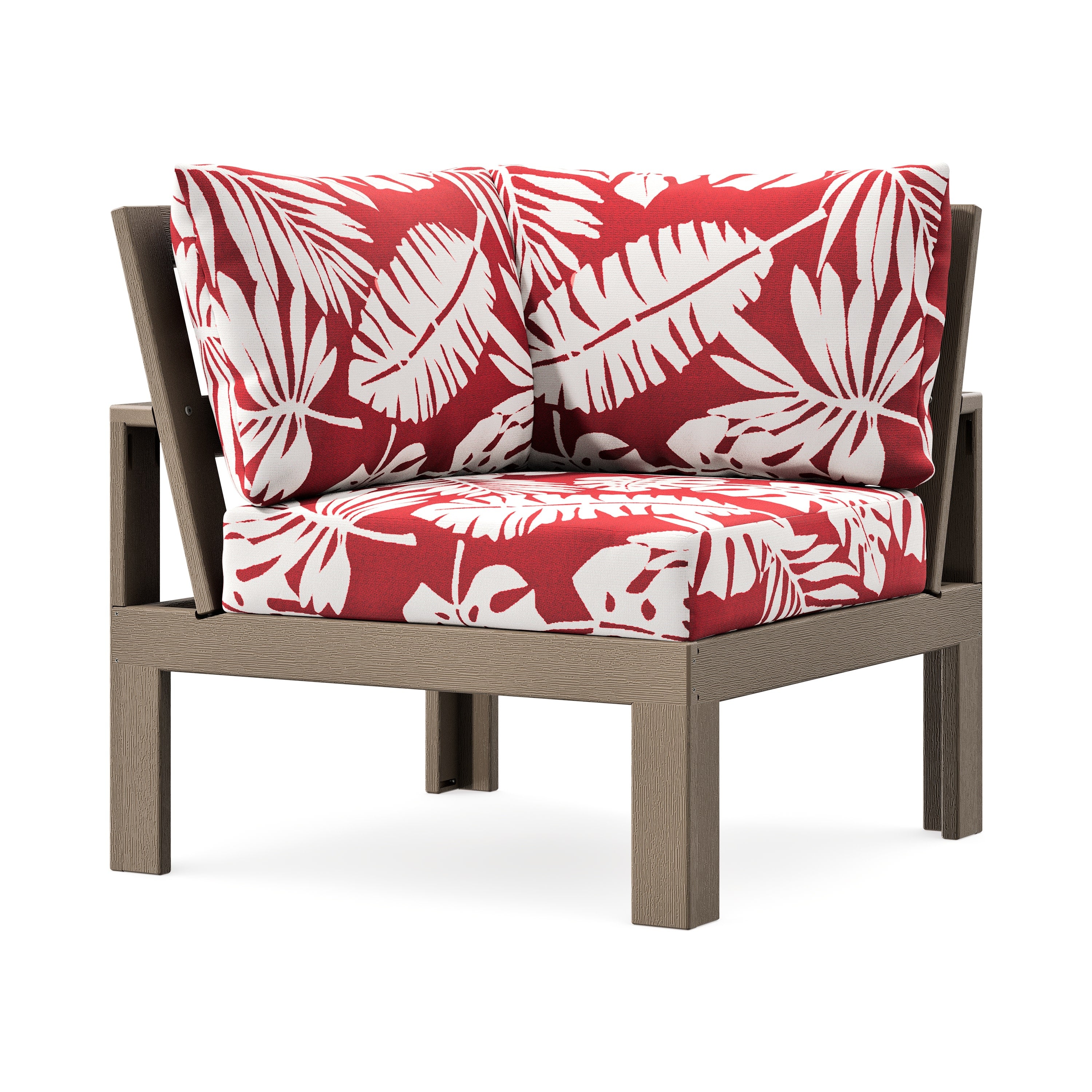 Modular Corner Chair in Vintage Sahara / Leaf Crimson