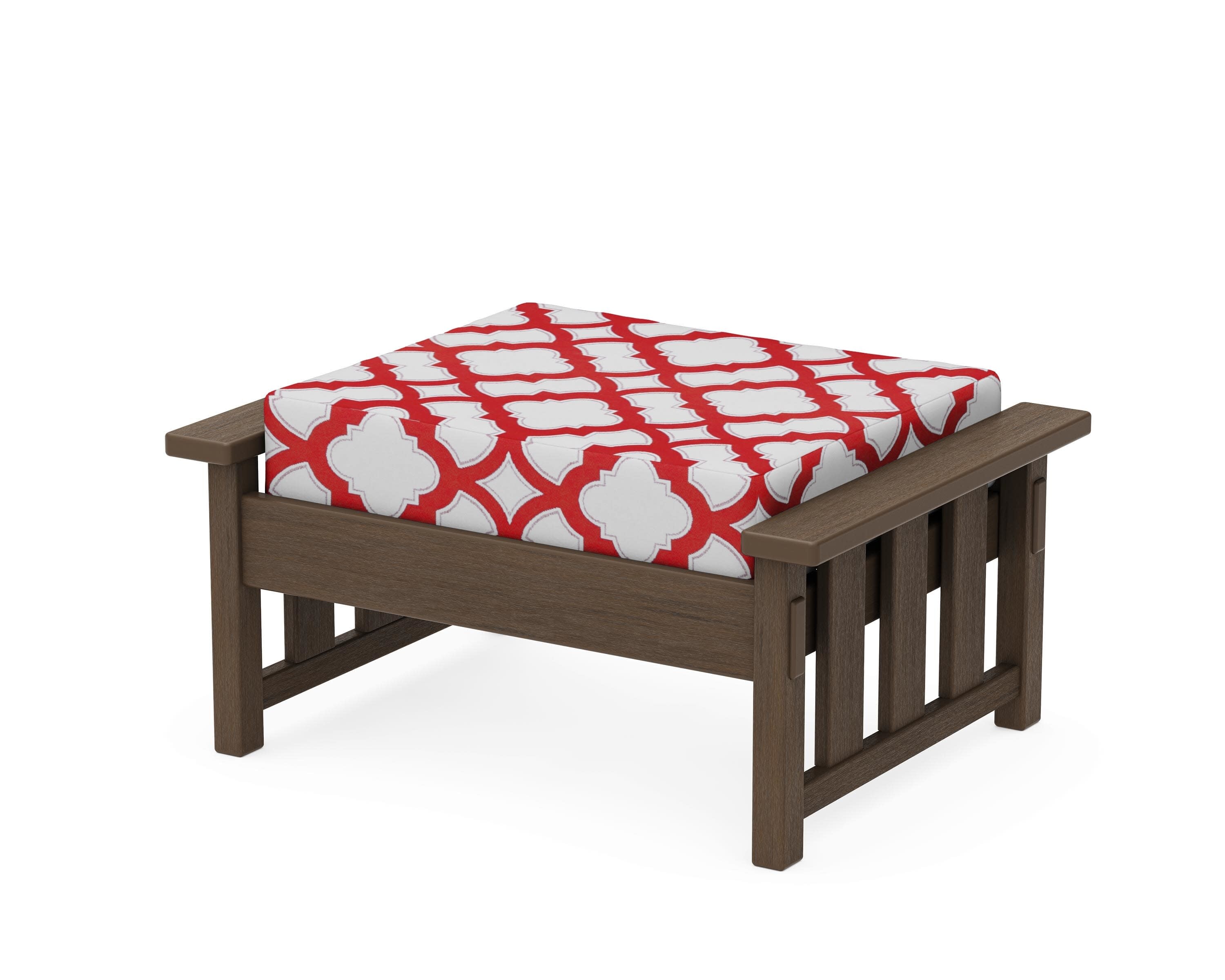 Acadia Deep Seating Ottoman in Kona / Trellis Crimson