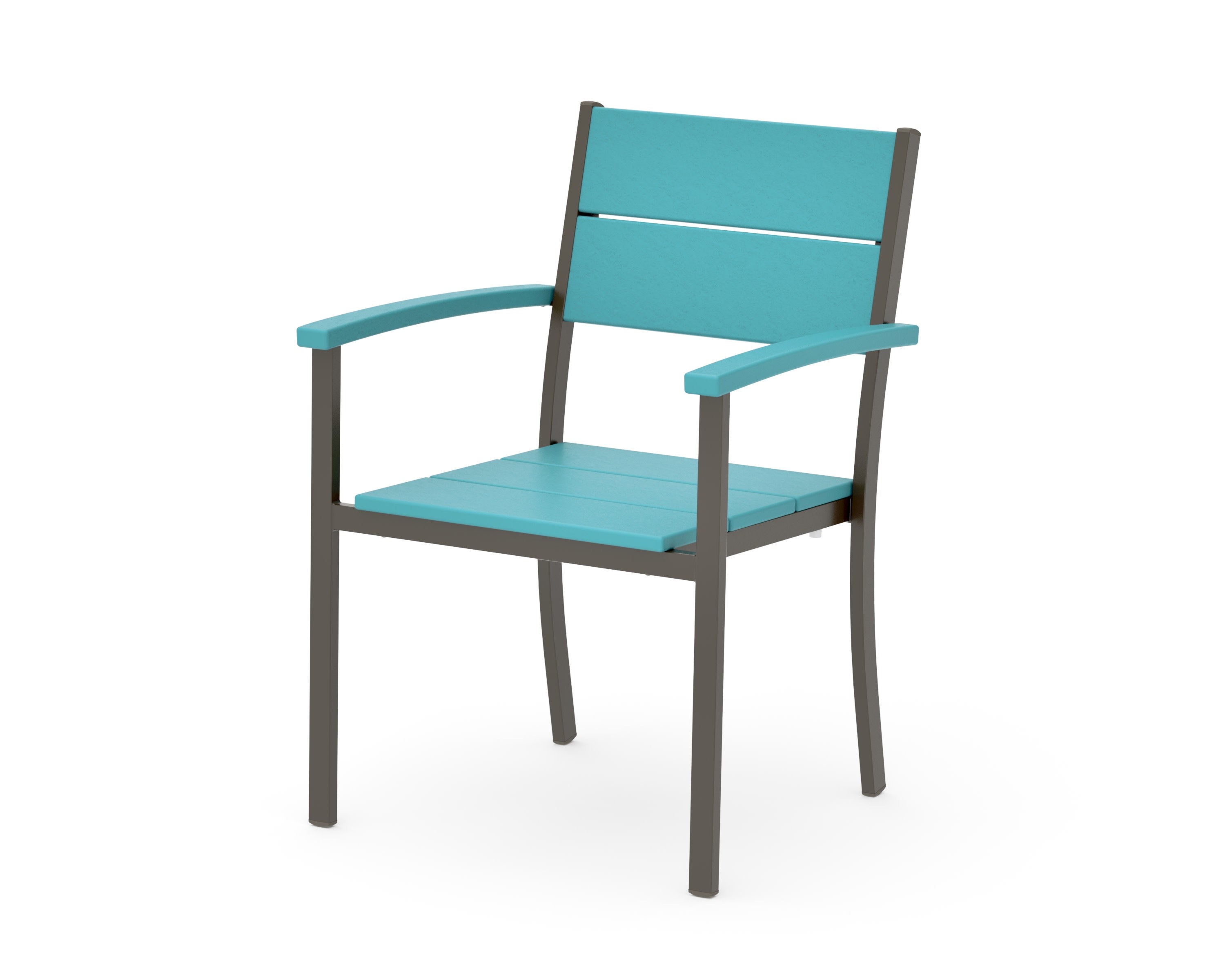 Main Street Stacking Dining Arm Chair in Bronze / Aruba