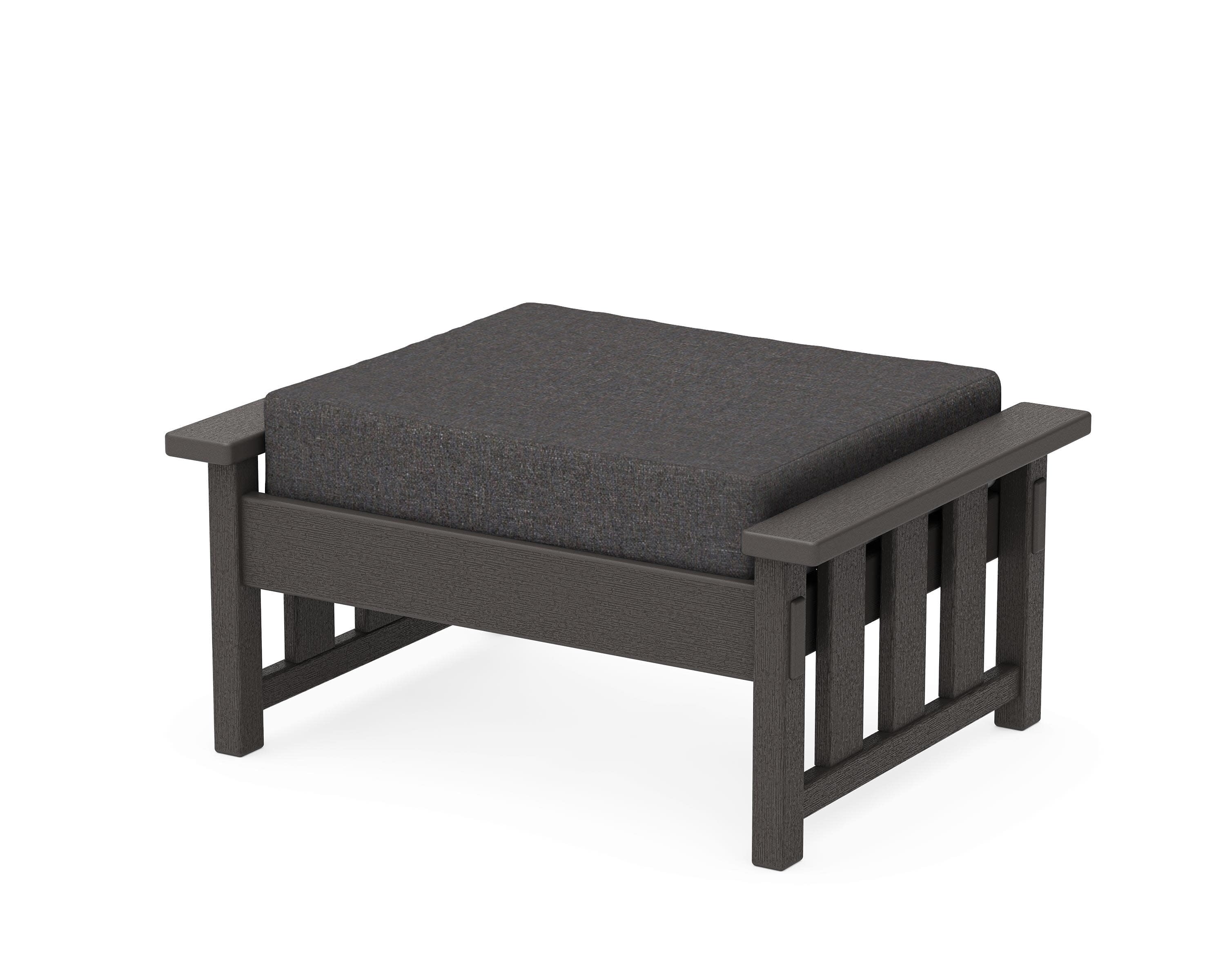 Acadia Deep Seating Ottoman in Vintage Coffee / Ash Charcoal