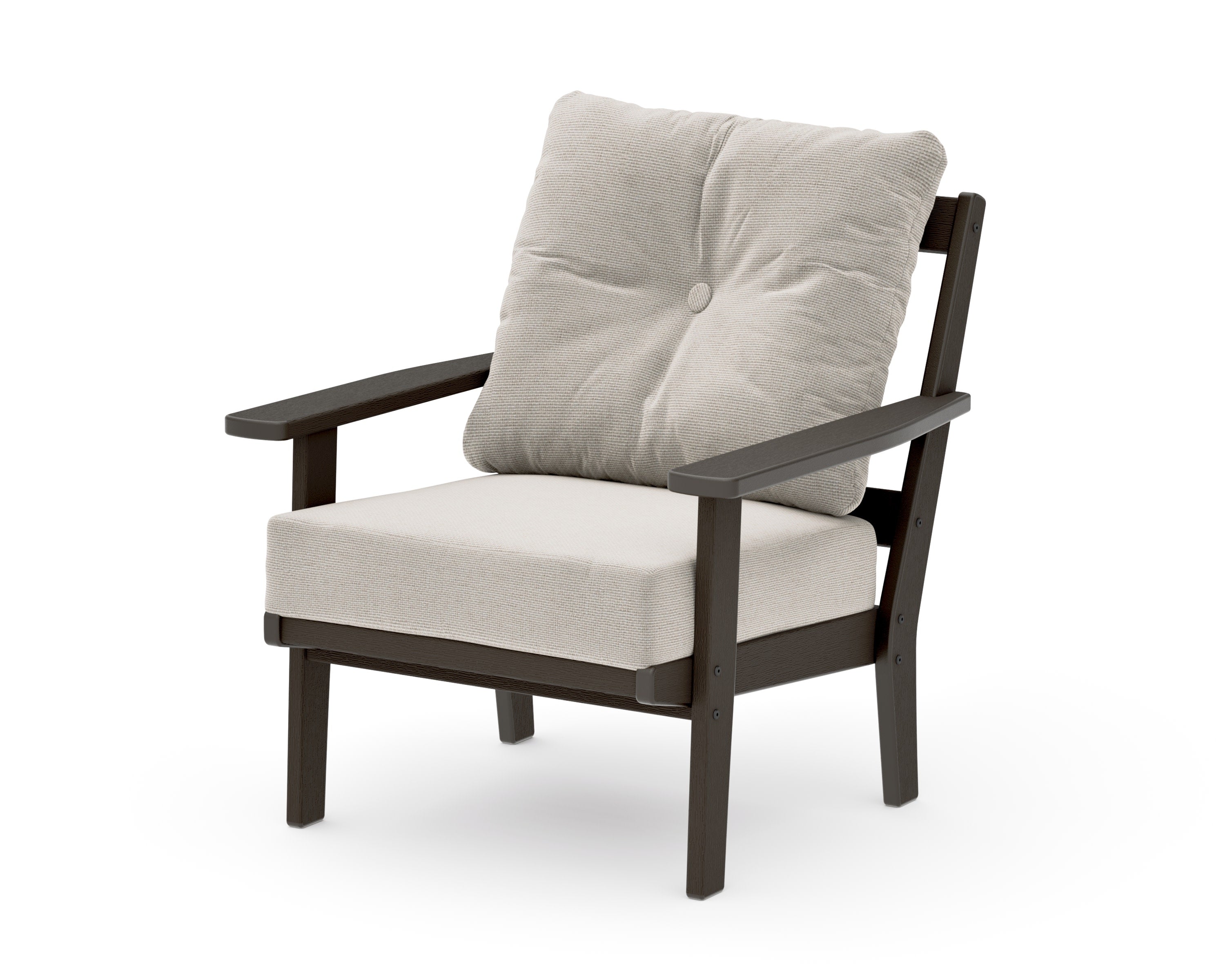 Oxford Deep Seating Chair in Vintage Coffee / Dune Burlap