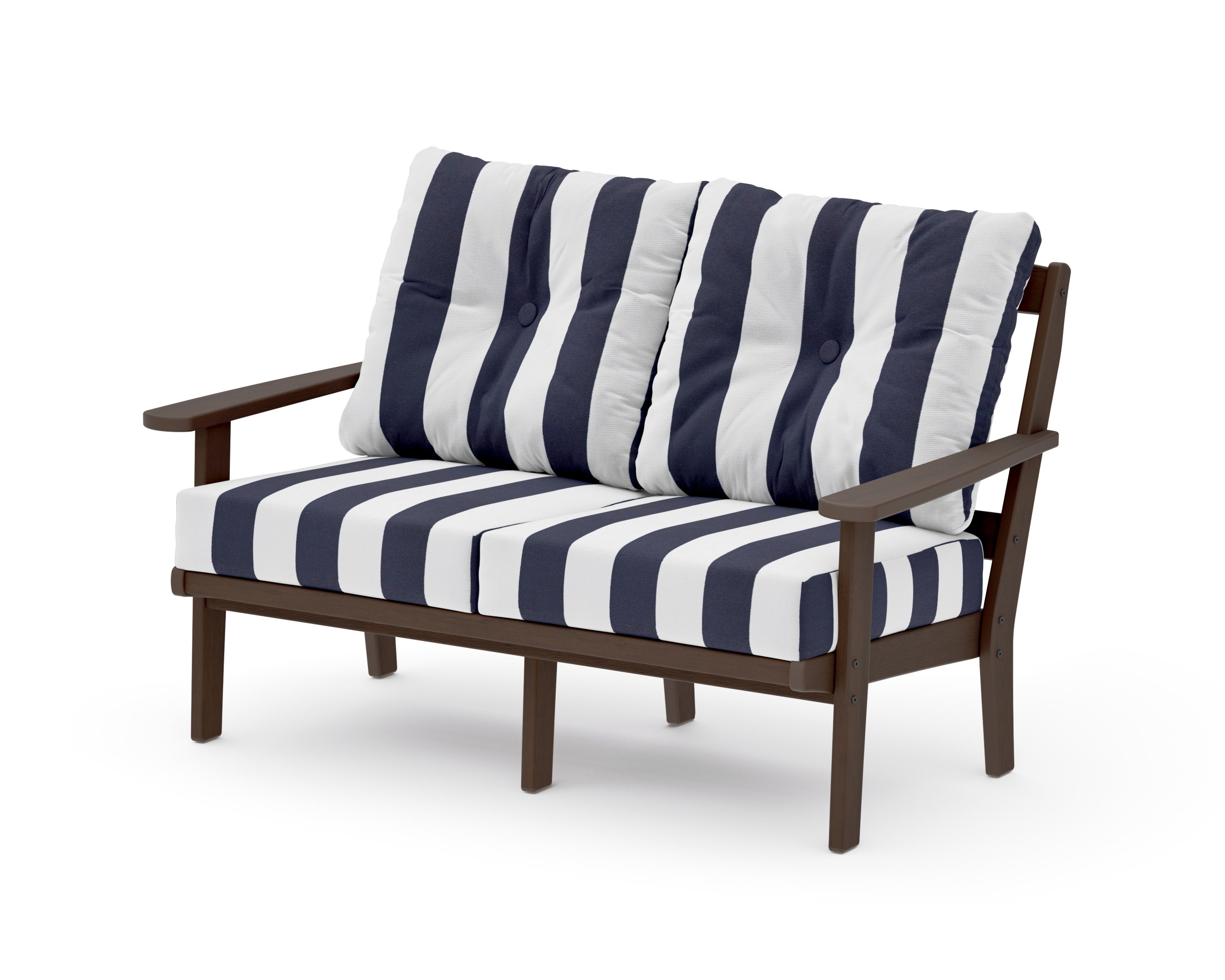 Mission Deep SeatingLoveseat in Kona / Cabana Stripe Navy