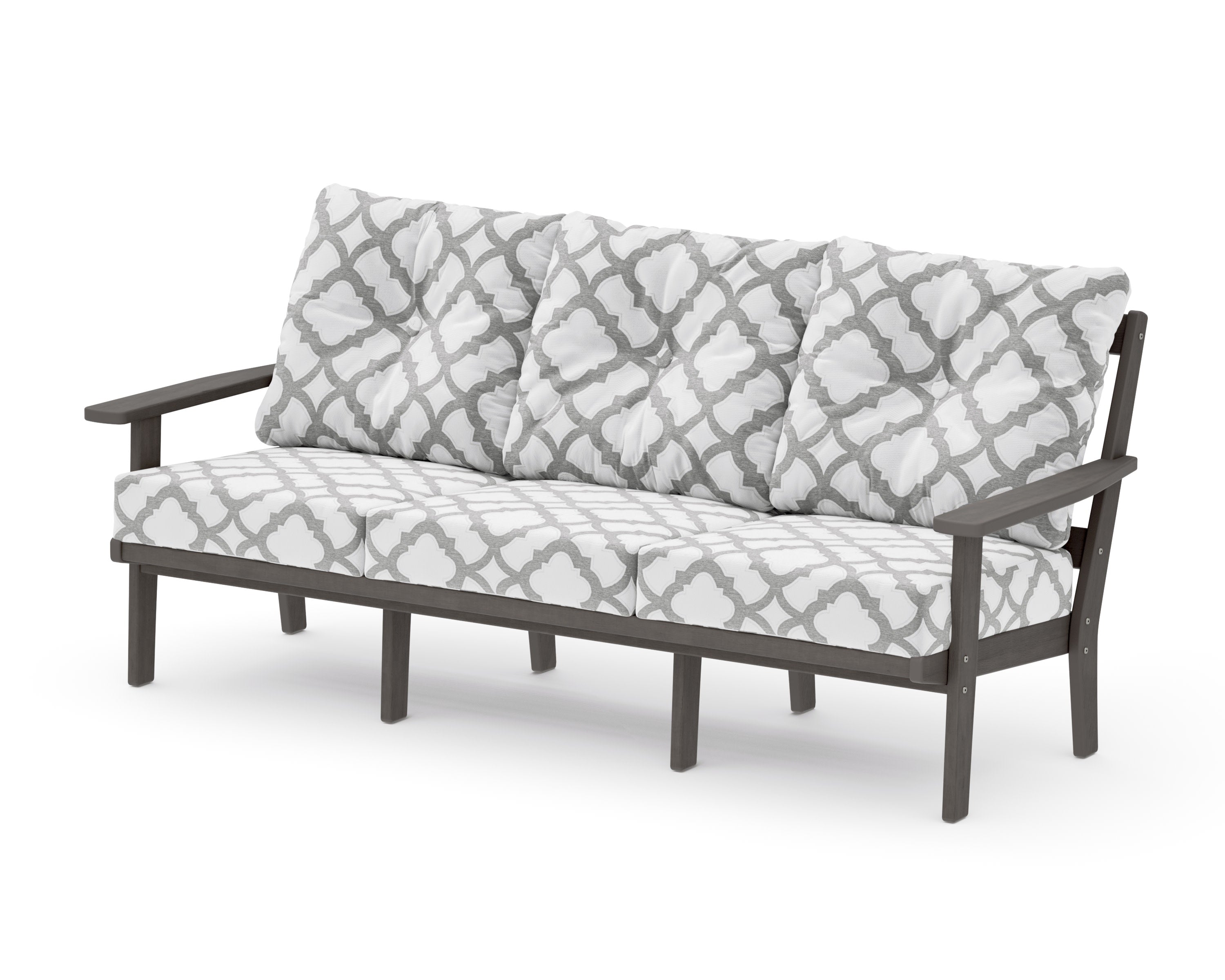 Oxford Deep Seating Sofa in Driftwood / Trellis Grey Mist