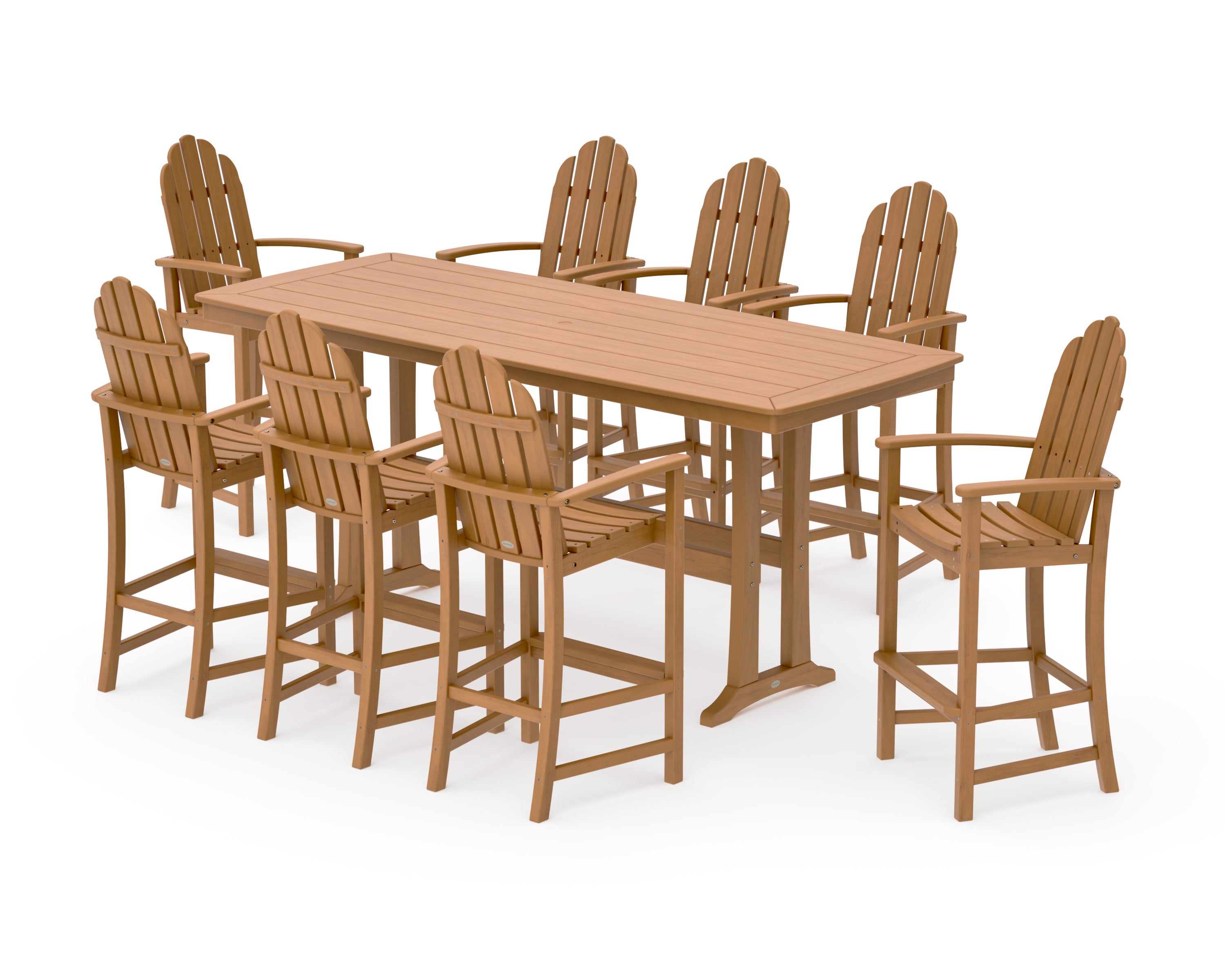 Classic Adirondack 9-Piece Bar Set with Trestle Legs in Natural