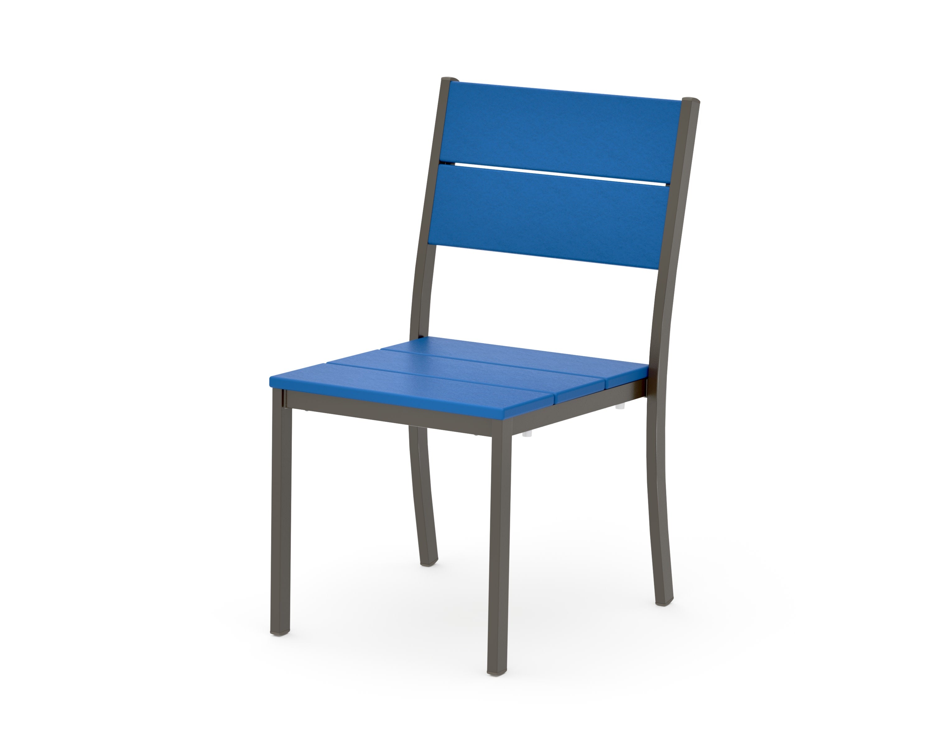 Main Street Stacking Dining Side Chair in Bronze / Pacific Blue