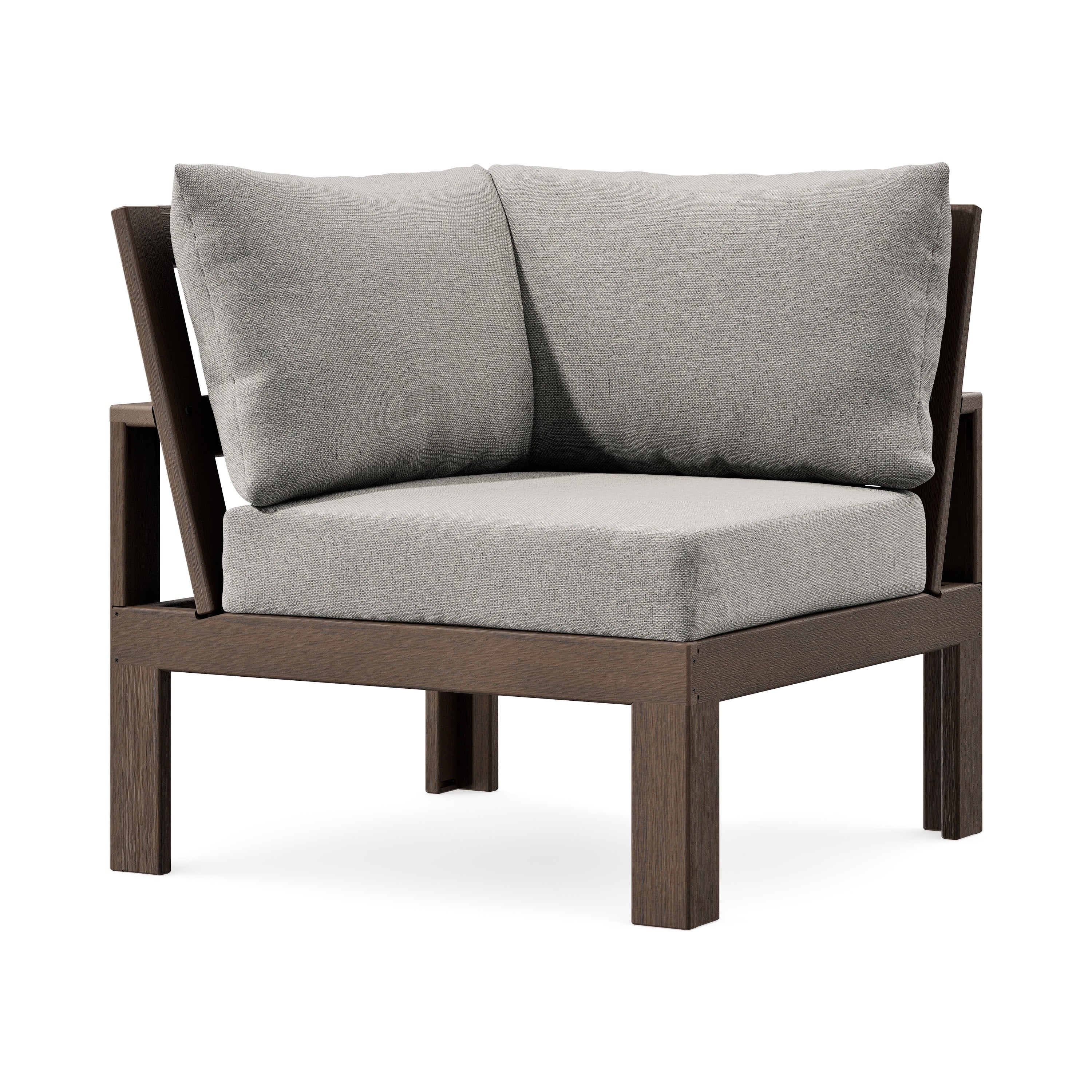 Modular Corner Chair in Kona / Weathered Tweed