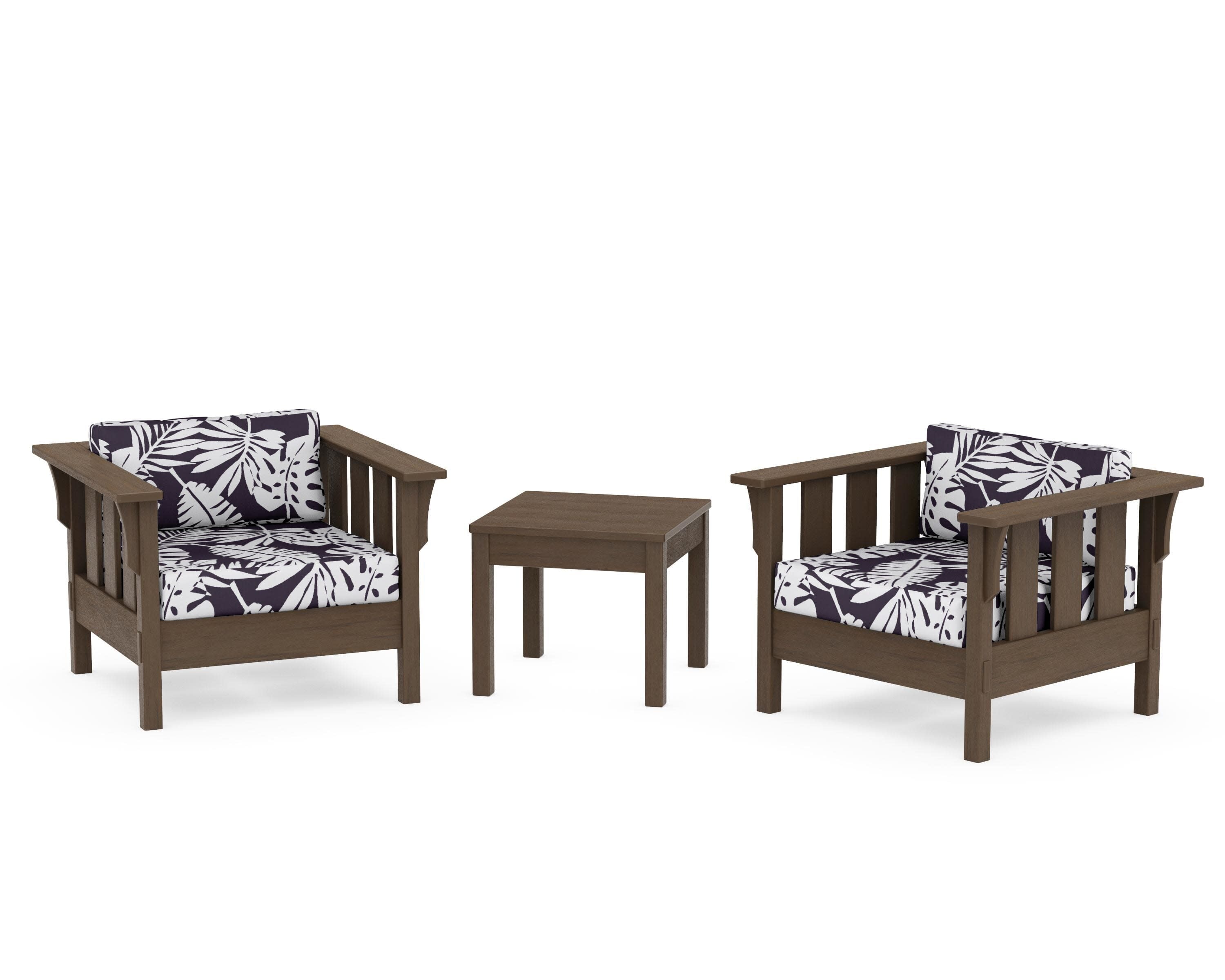 Acadia 3-Piece Deep Seating Set in Kona / Leaf Navy