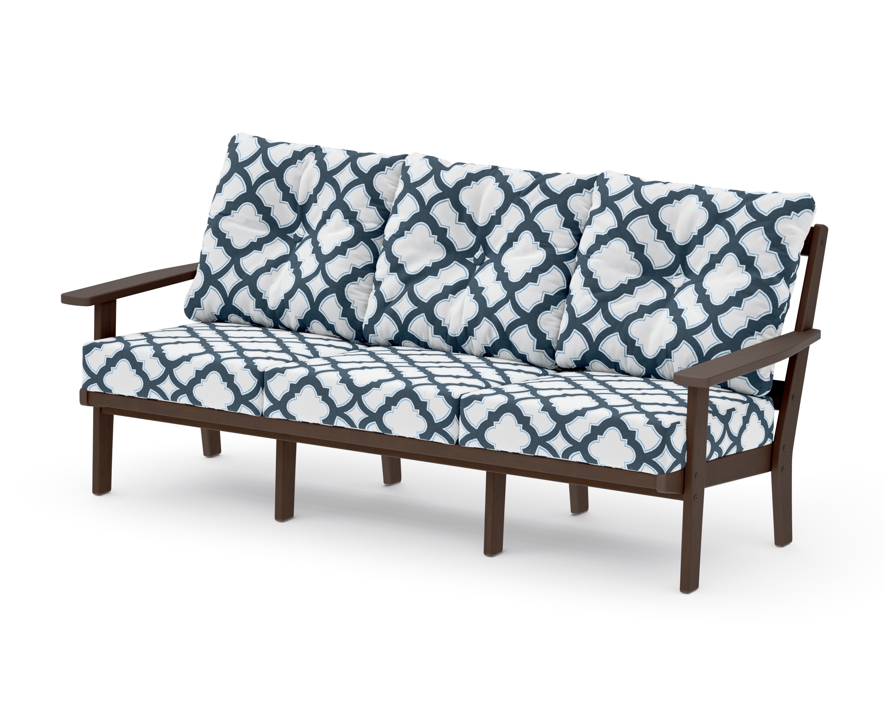 Oxford Deep Seating Sofa in Kona / Trellis Marine Indigo