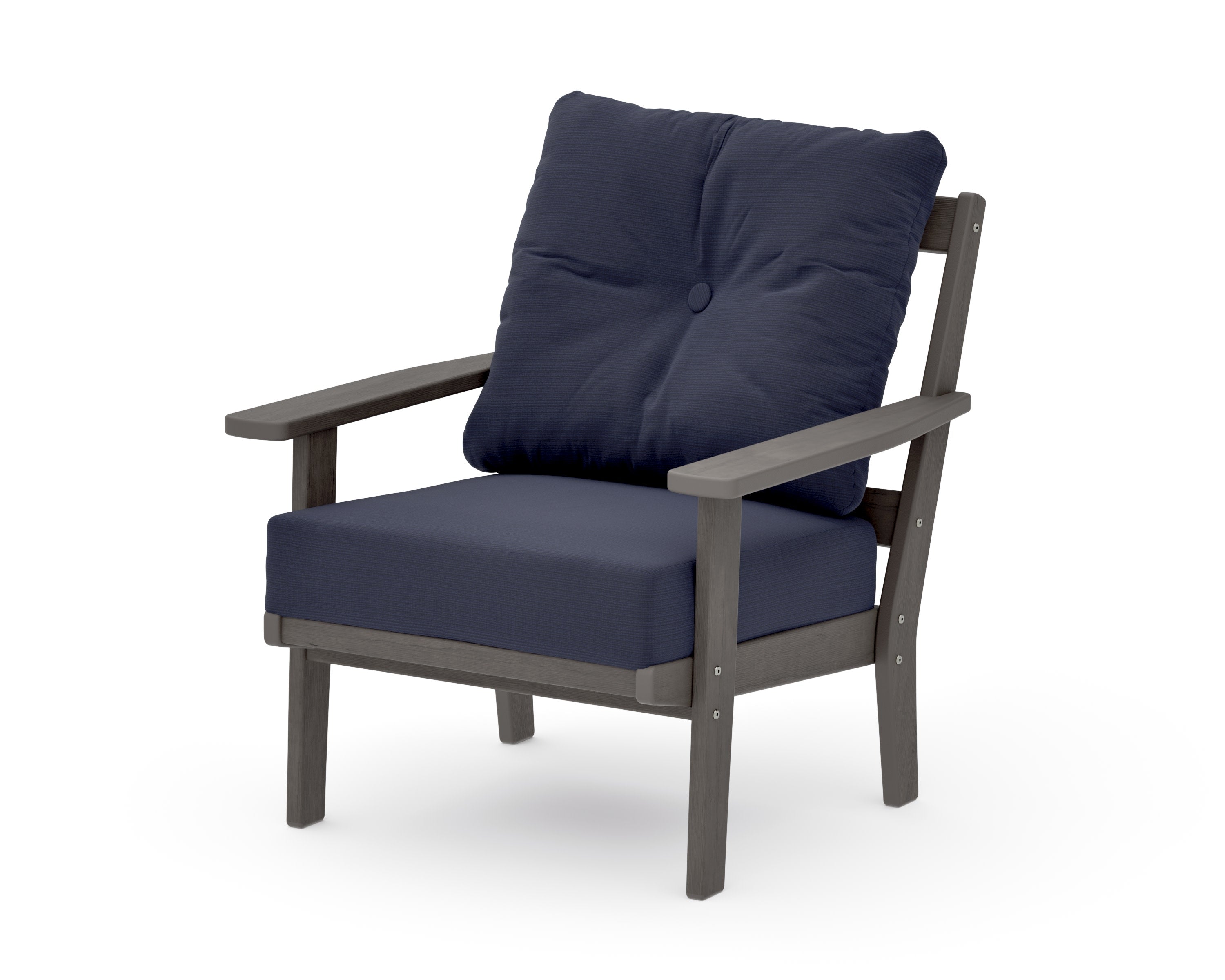 Oxford Deep Seating Chair in Driftwood / Navy Linen