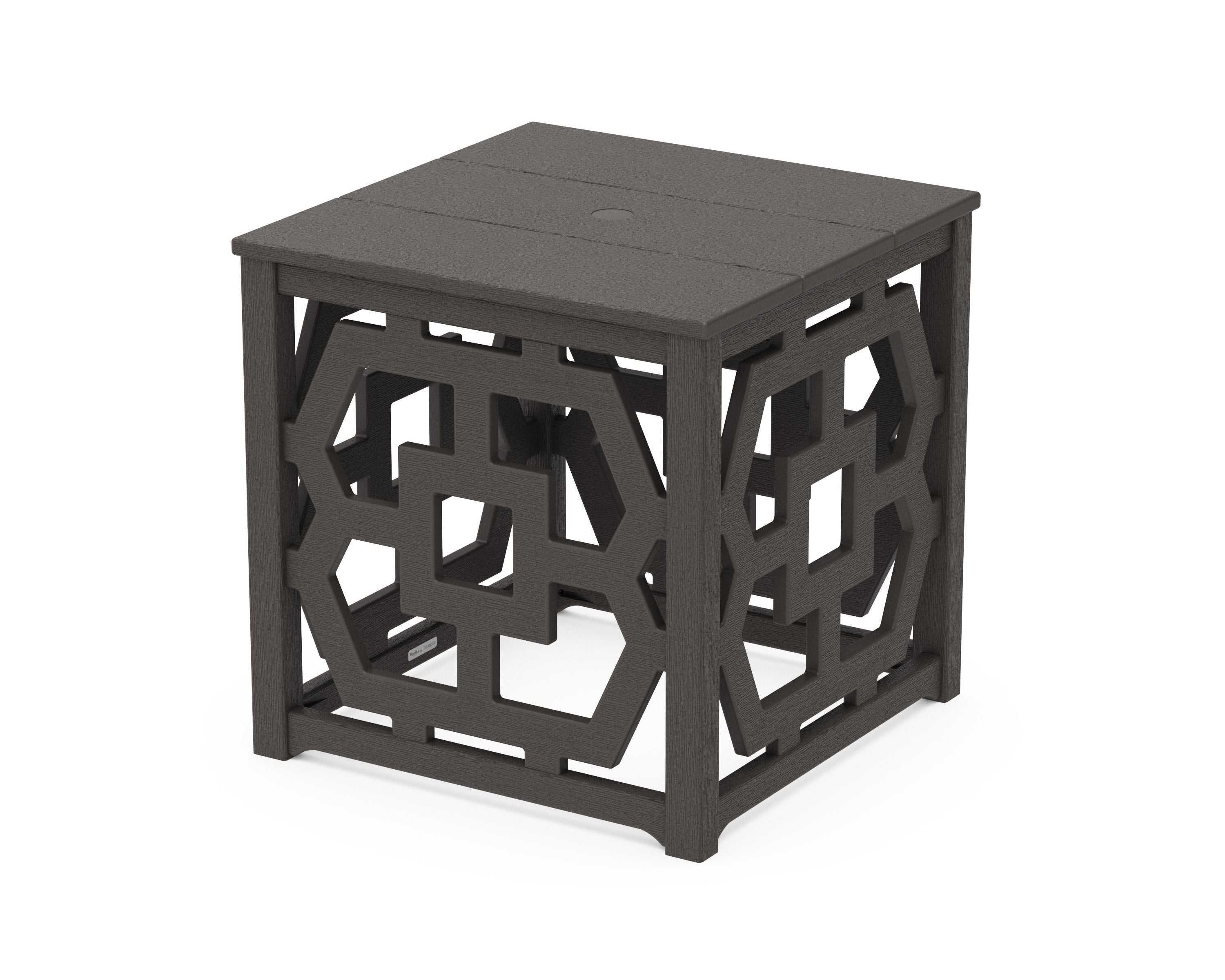 Chinoiserie Umbrella Stand Accent Table in Vintage Coffee
