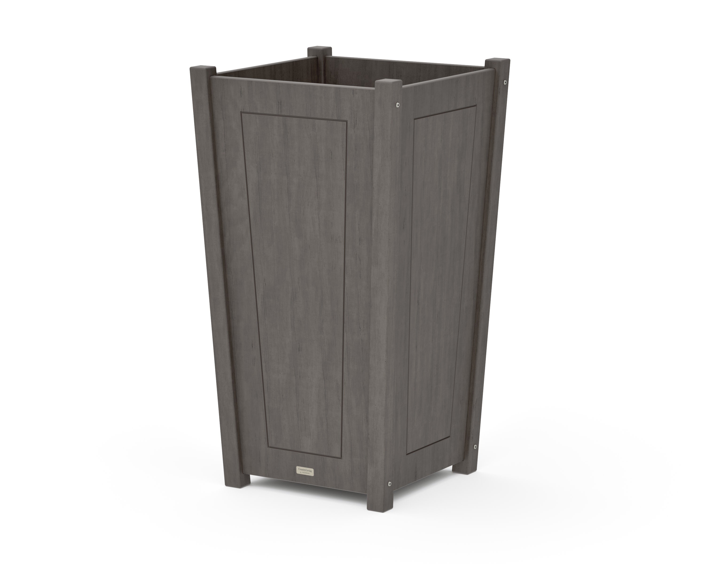 Country Living Large Tapered Square Tall Planter Box in Driftwood