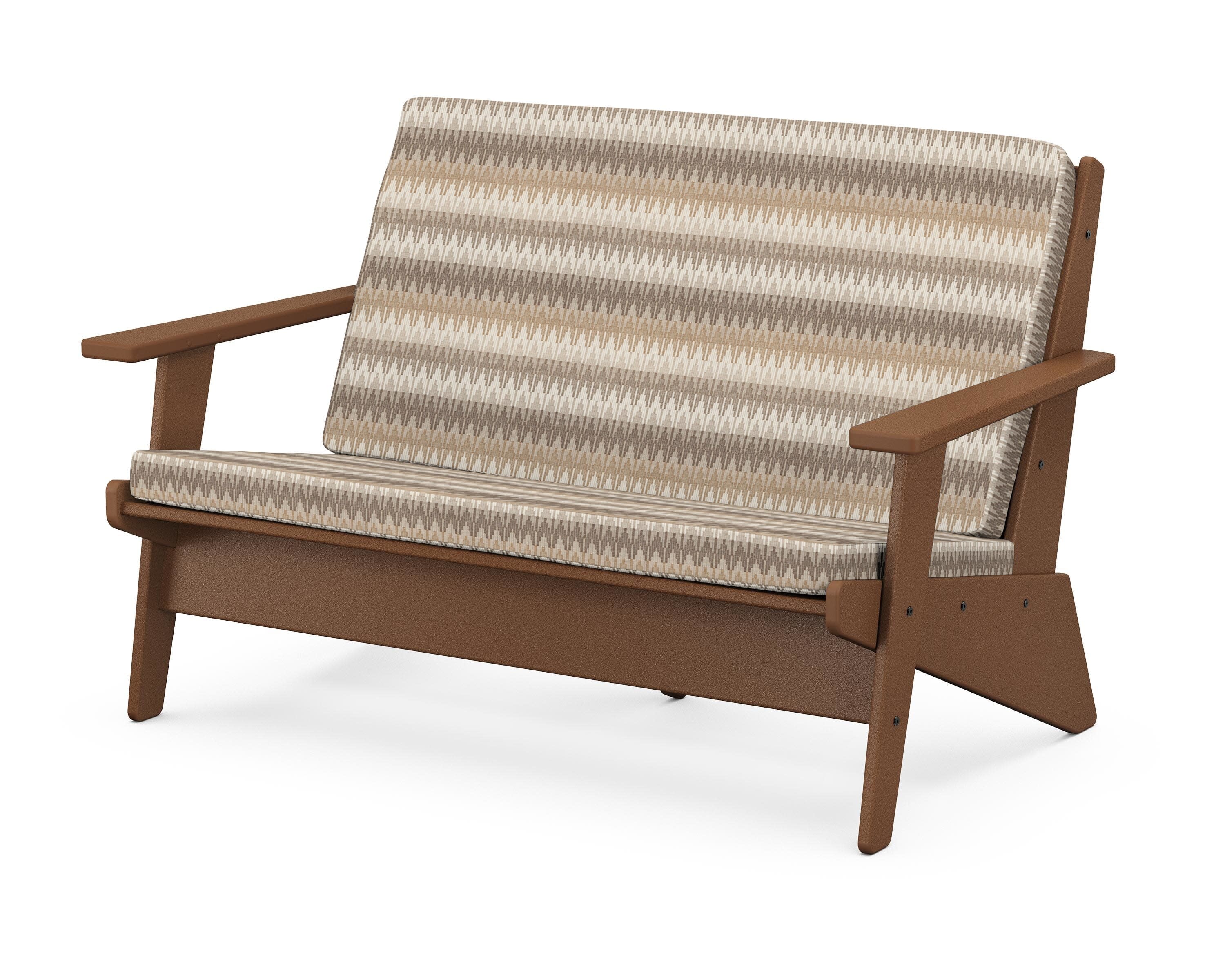 Riviera Modern Lounge Loveseat in Teak / Valley Dune