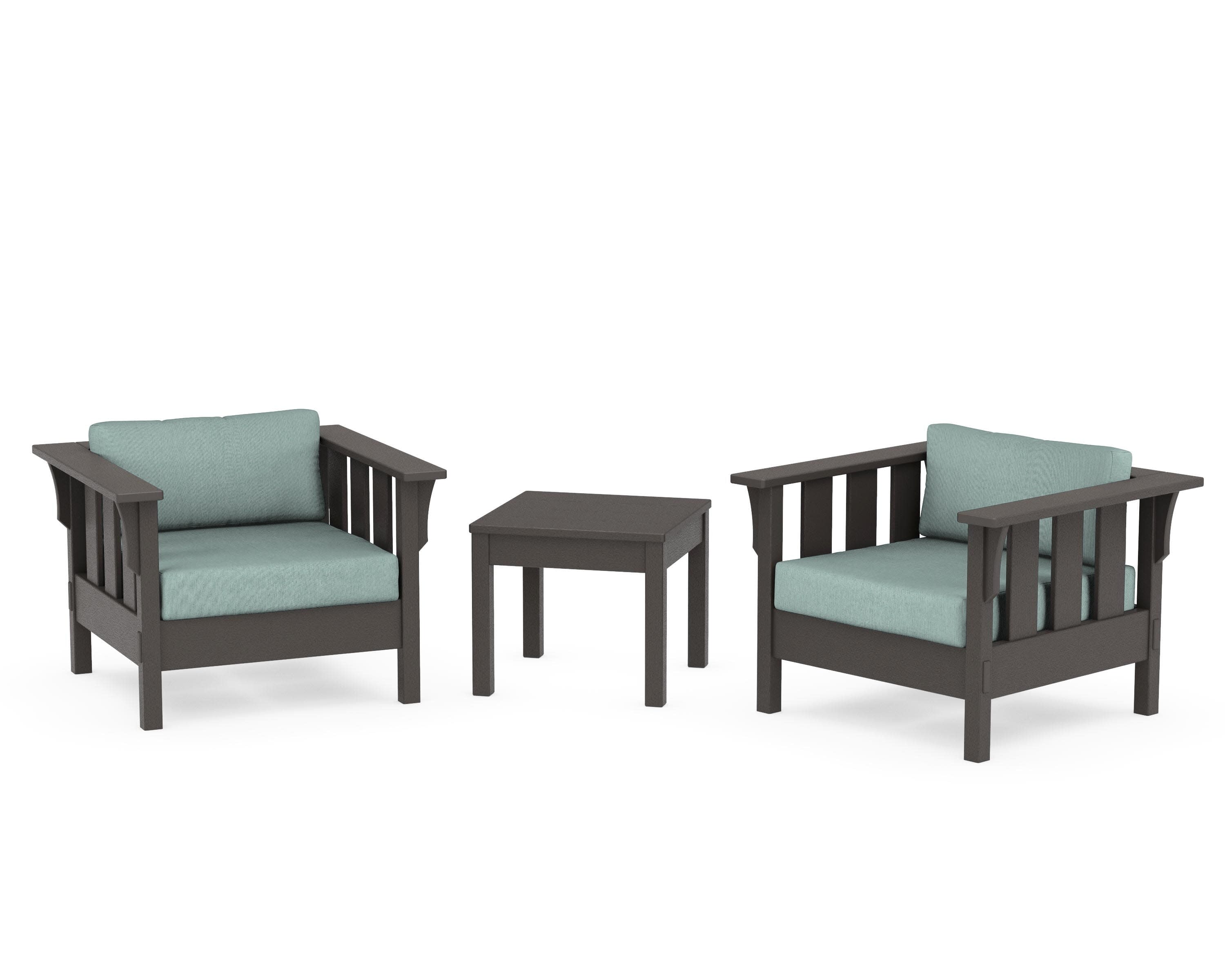 Acadia 3-Piece Deep Seating Set in Vintage Coffee / Glacier Spa