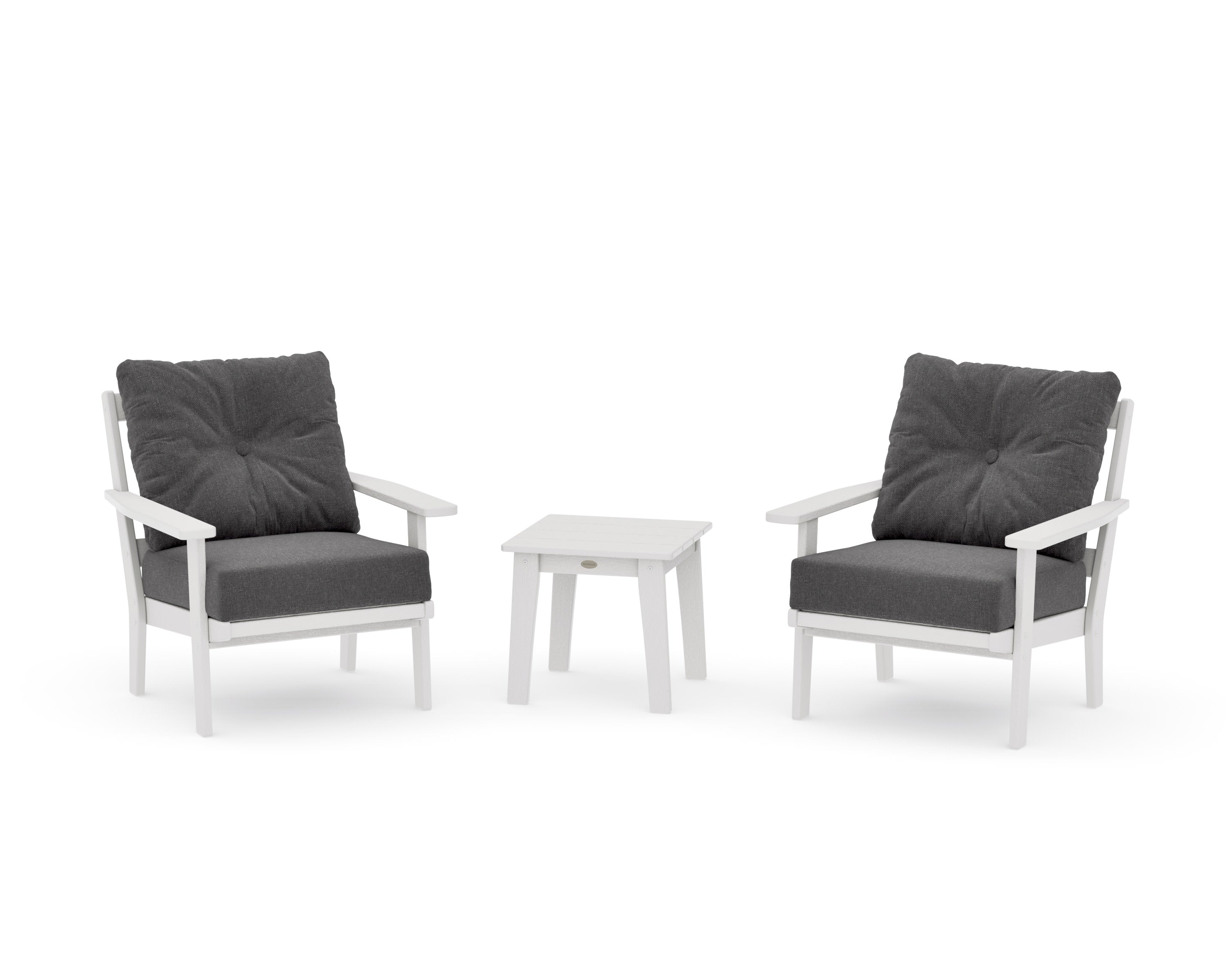 Prairie 3-Piece Deep Seating Set in Vintage White / Ash Charcoal