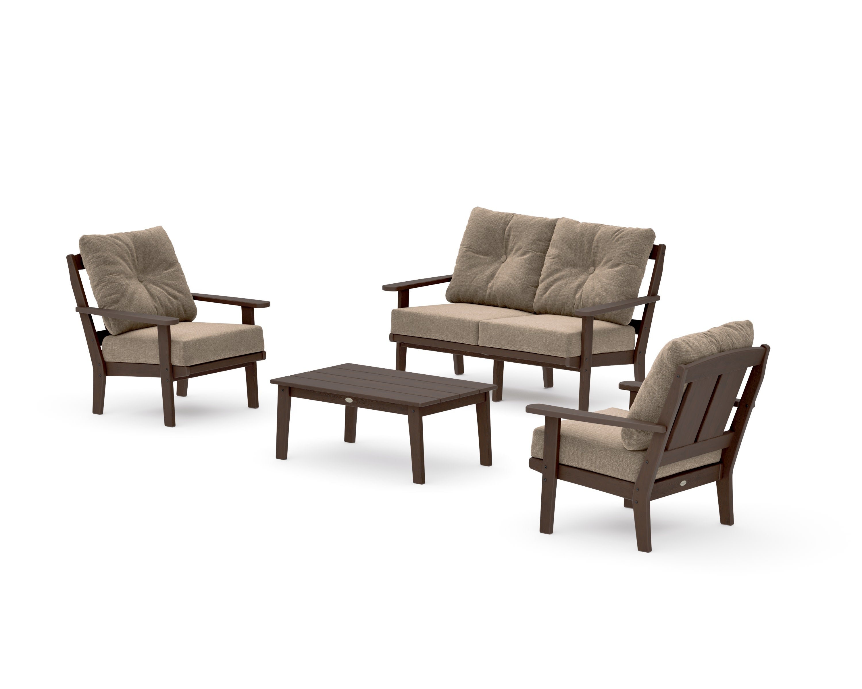 Mission 4-Piece Deep Seating Set with Loveseat in Kona / Spiced Burlap