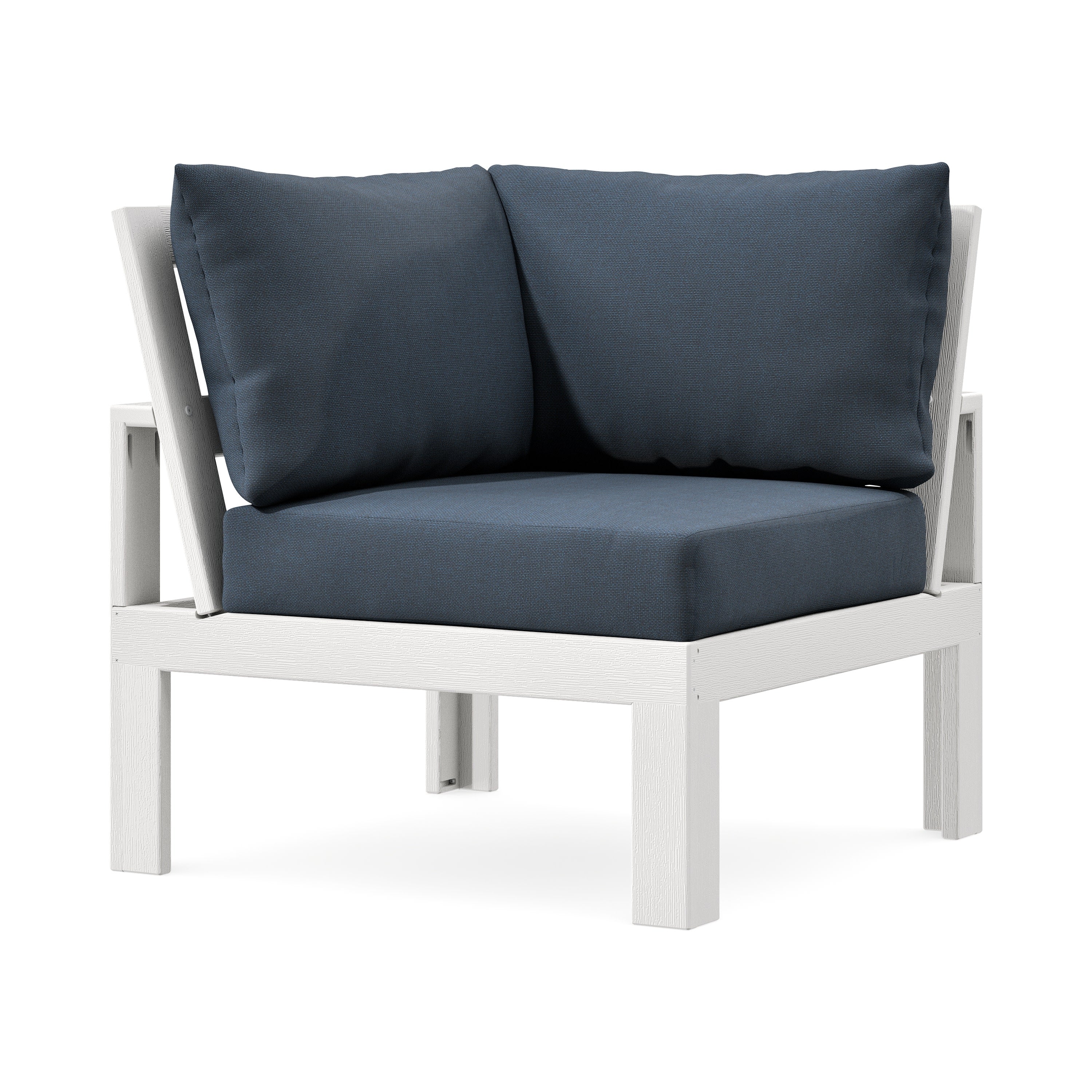 Modular Corner Chair in Vintage White / Marine Indigo