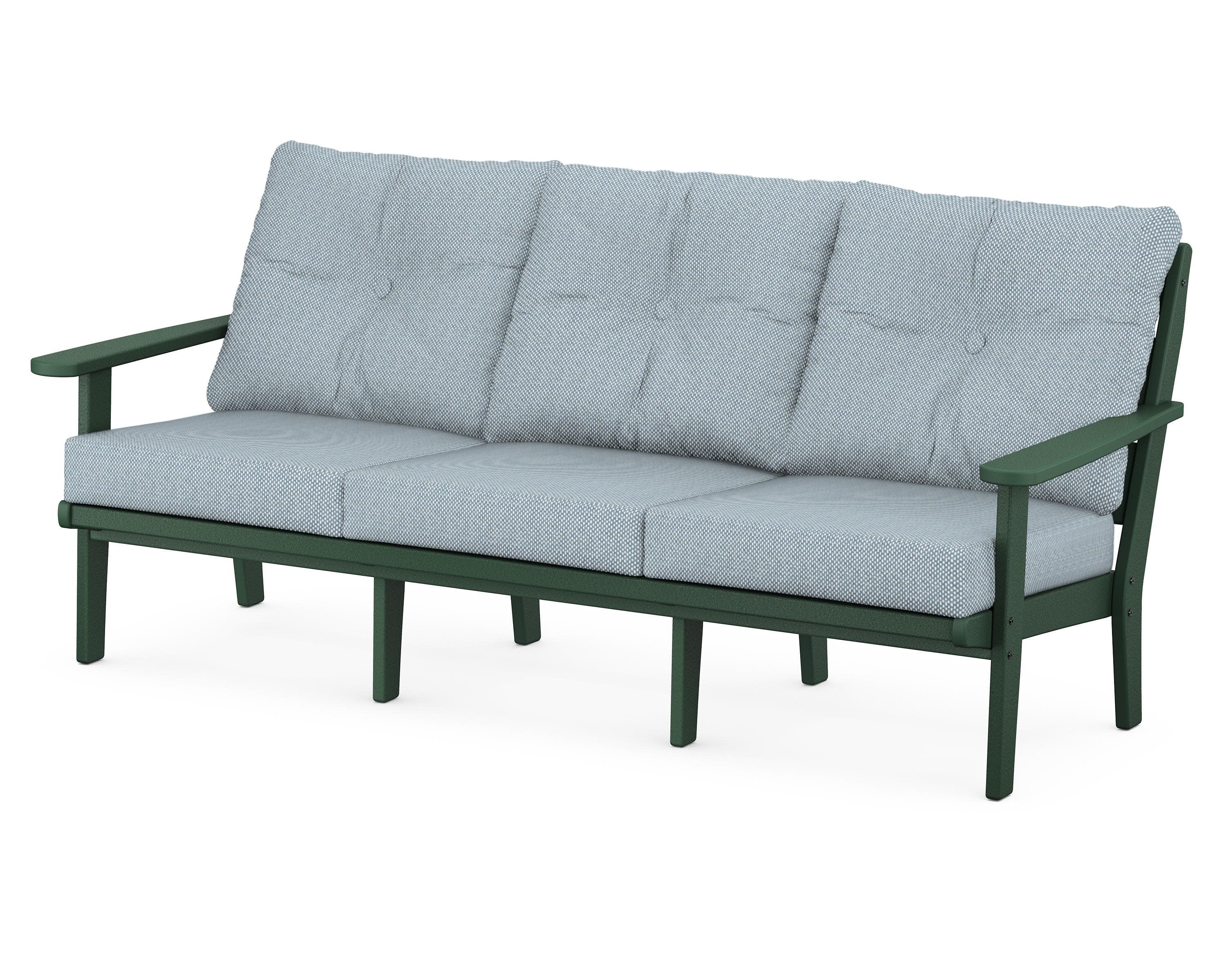 Lakeside Deep Seating Sofa in Green / Exhale Sky