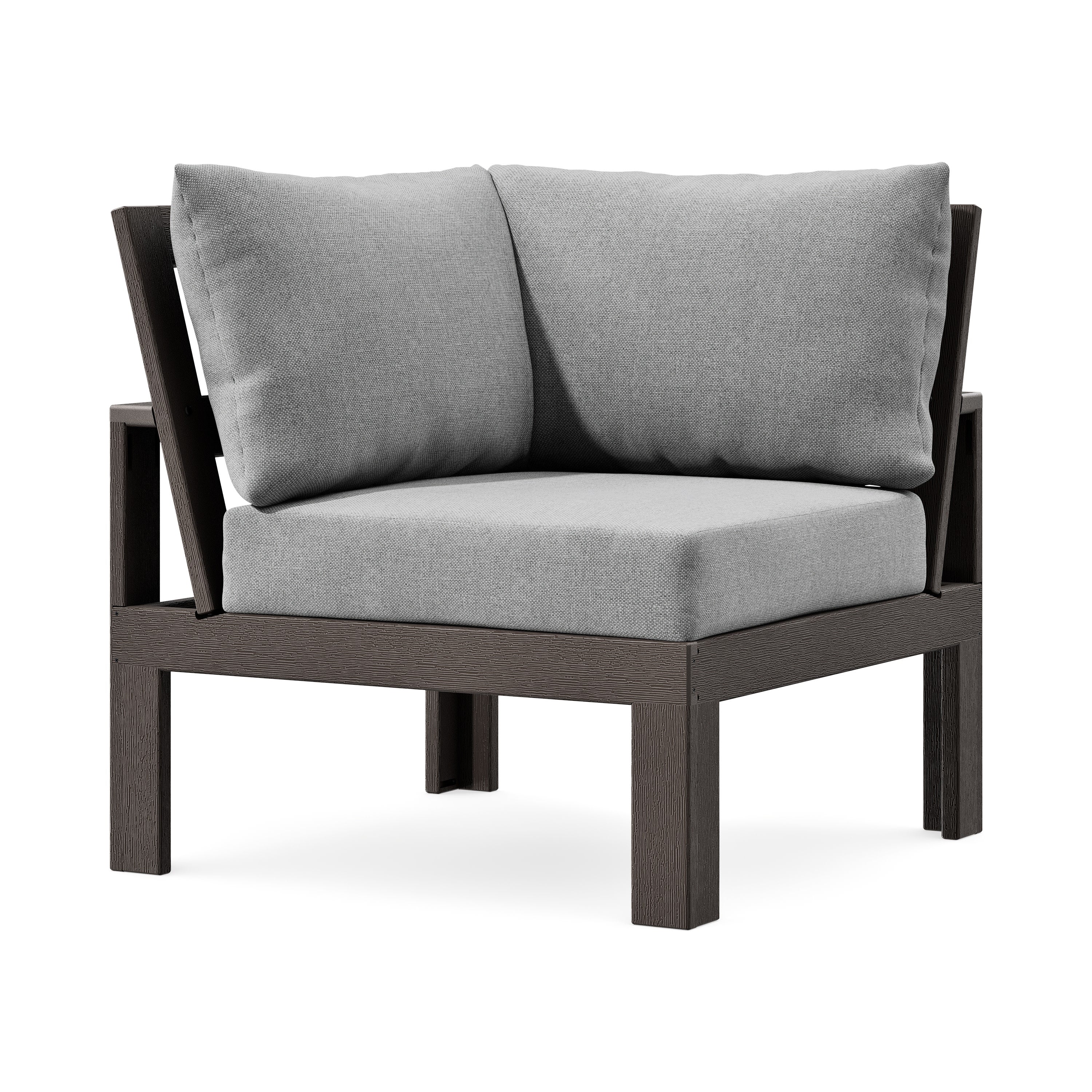 Modular Corner Chair in Vintage Coffee / Grey Mist
