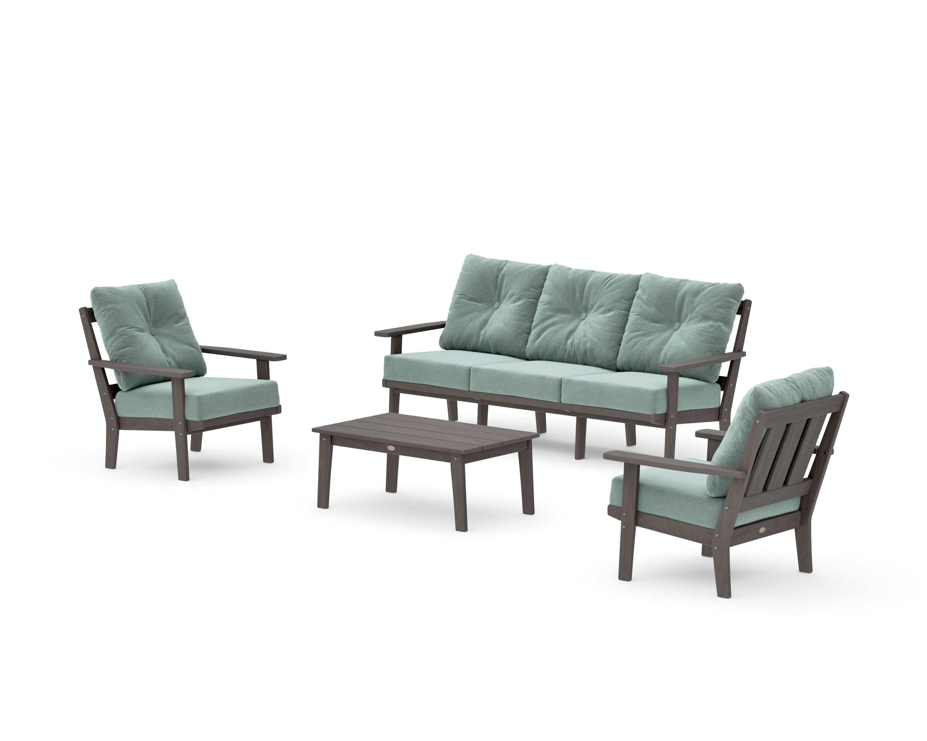 Oxford 4-Piece Deep Seating Set with Sofa in Driftwood / Glacier Spa