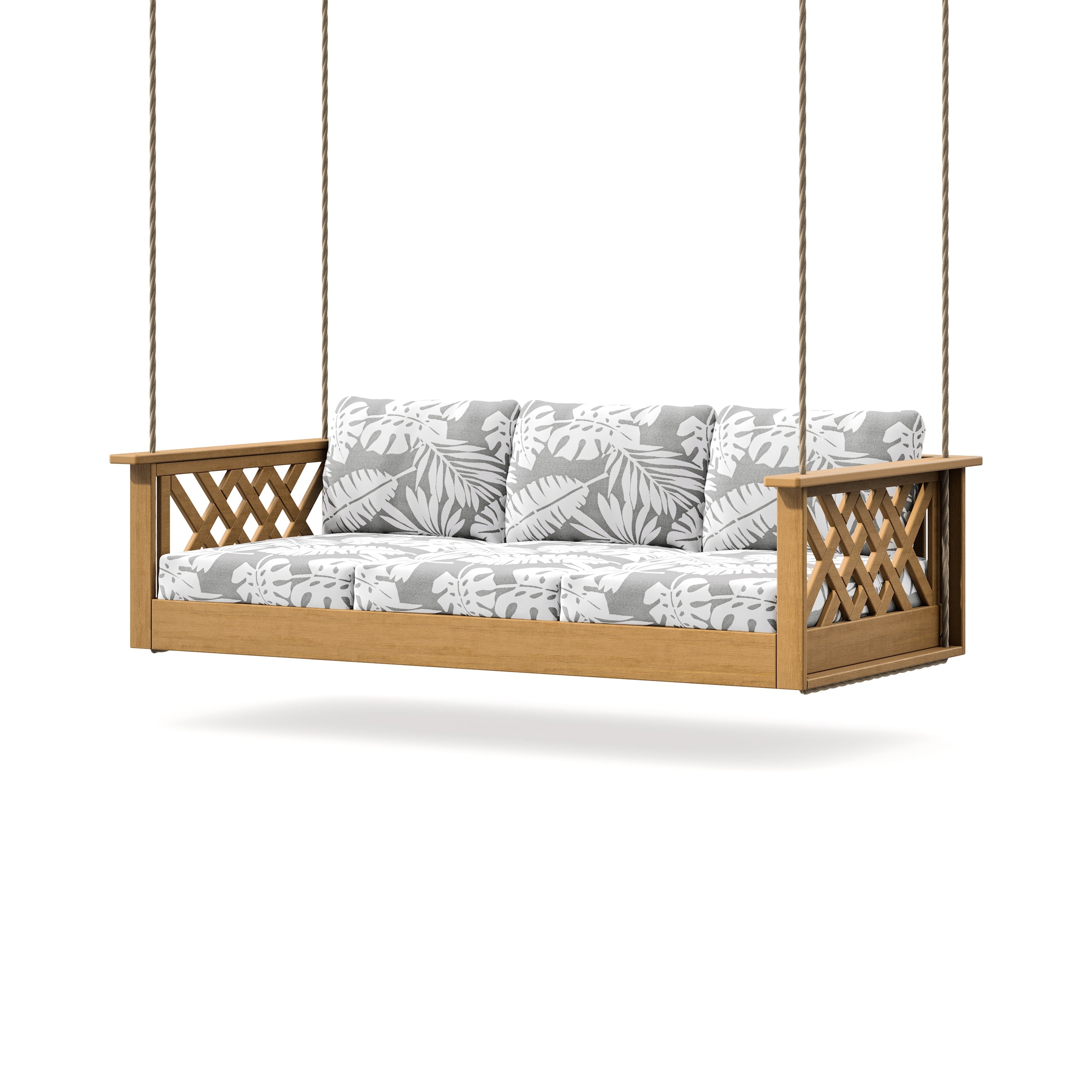 Wovendale Daybed Swing in Natural / Leaf Grey Mist