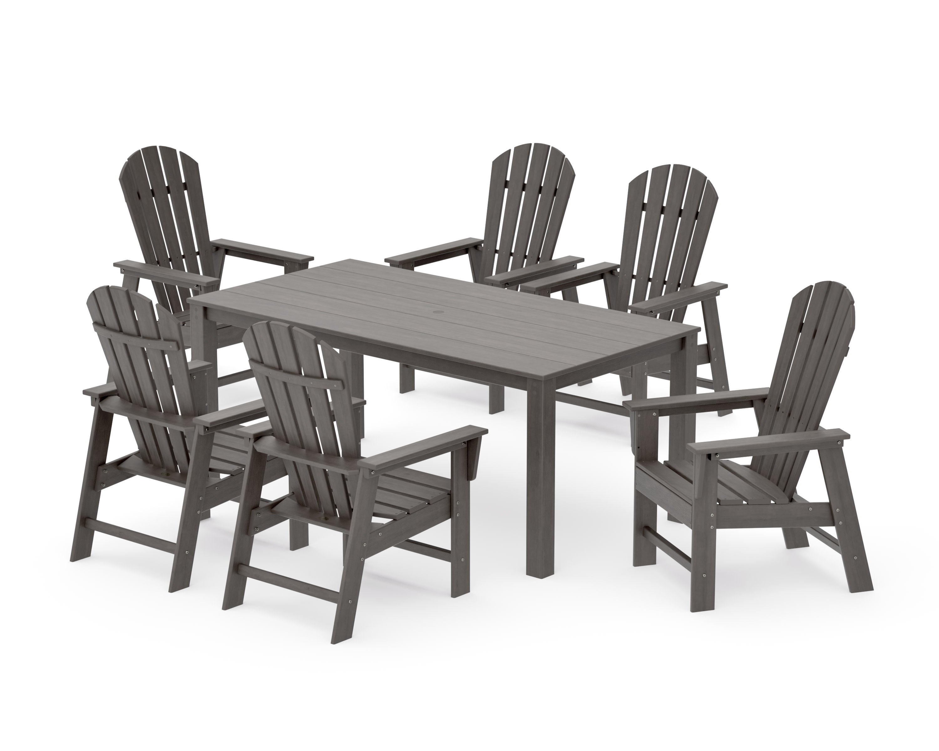 South Beach 7-Piece Parsons Dining Set in Driftwood