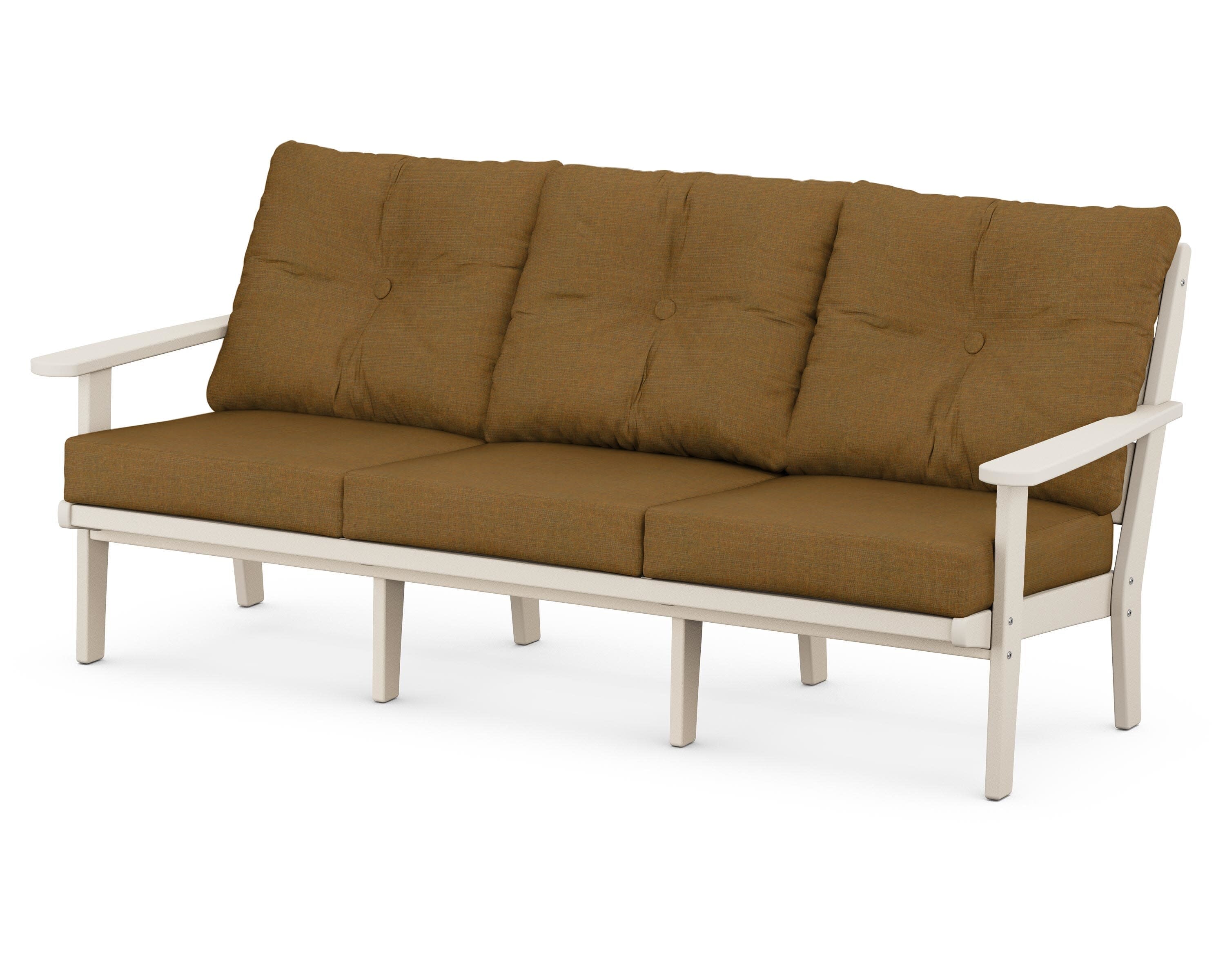 Lakeside Deep Seating Sofa in Sand / Exhale Teak