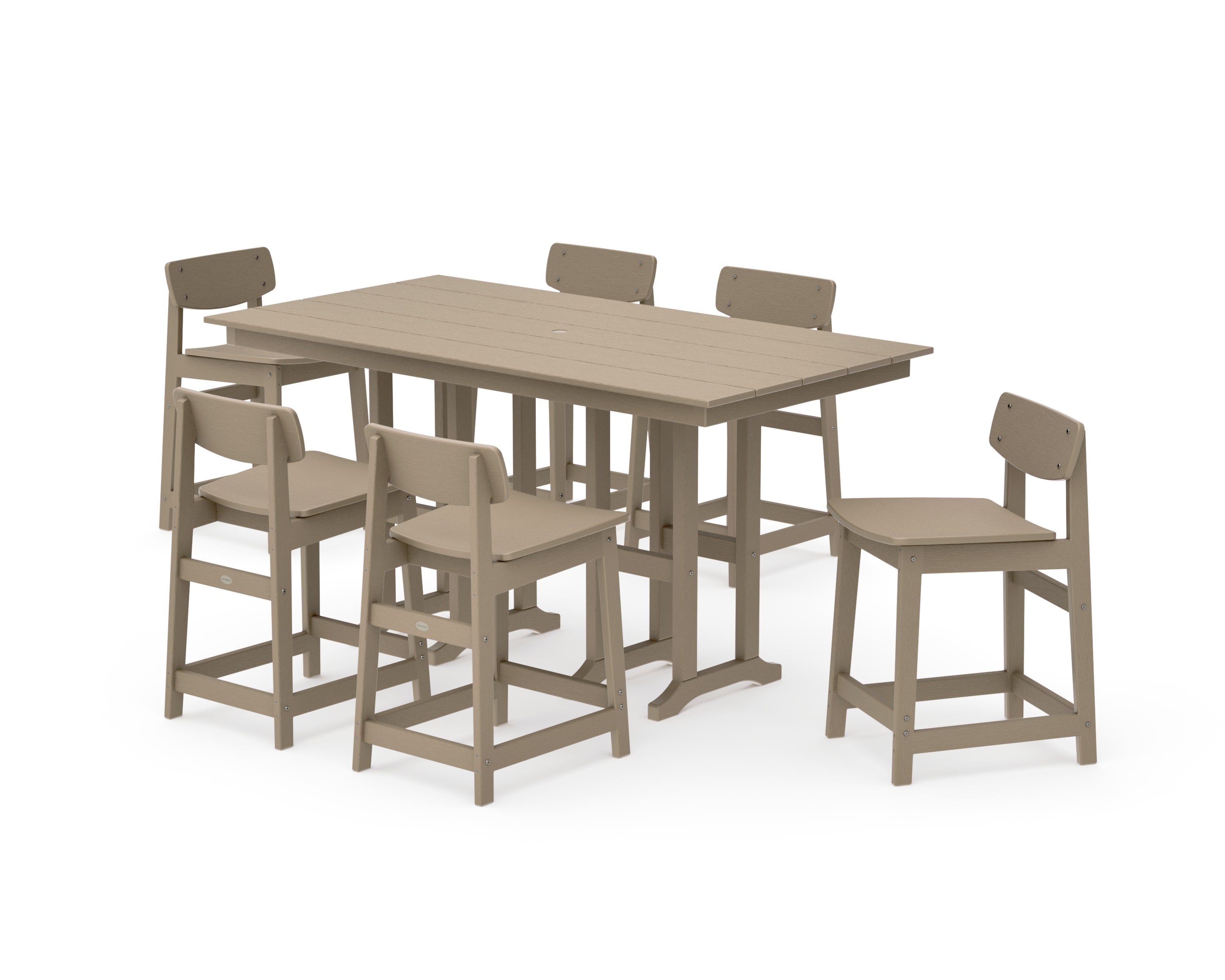 Modern Studio Urban Lowback Counter Chair 7-Piece Set in Vintage Sahara