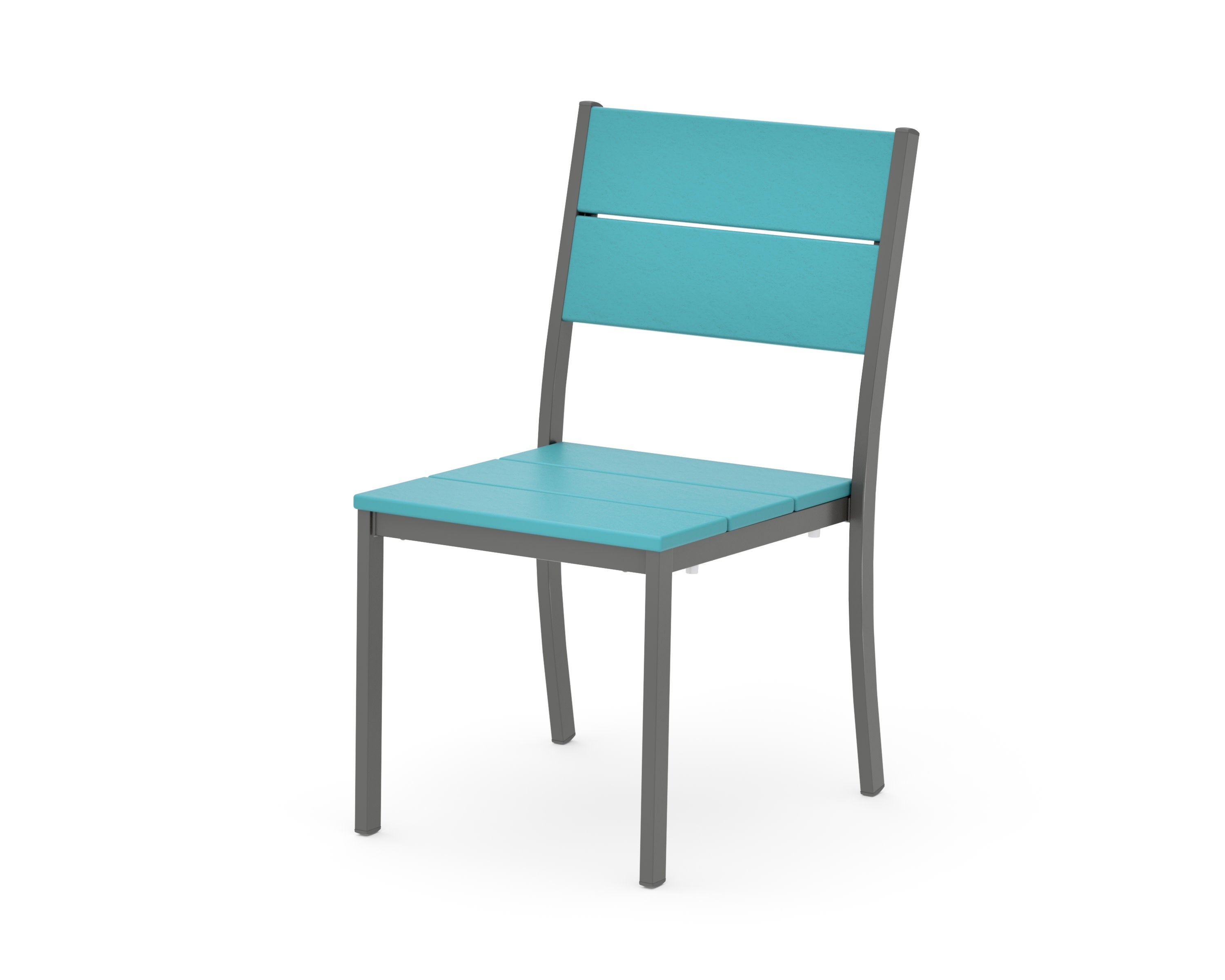 Main Street Stacking Dining Side Chair in Charcoal / Aruba