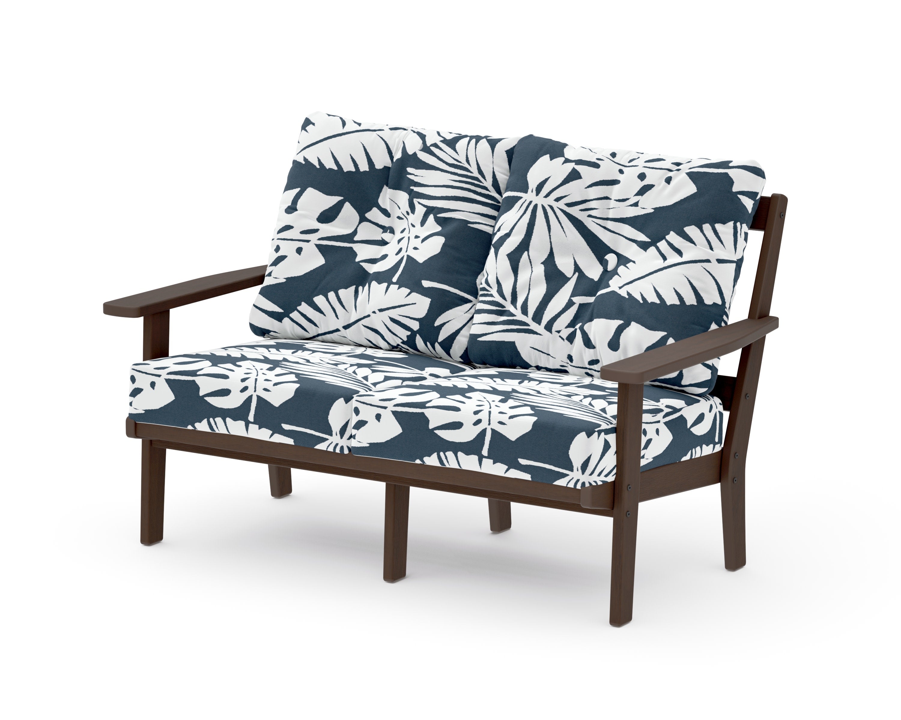 Oxford Deep SeatingLoveseat in Kona / Leaf Marine Indigo