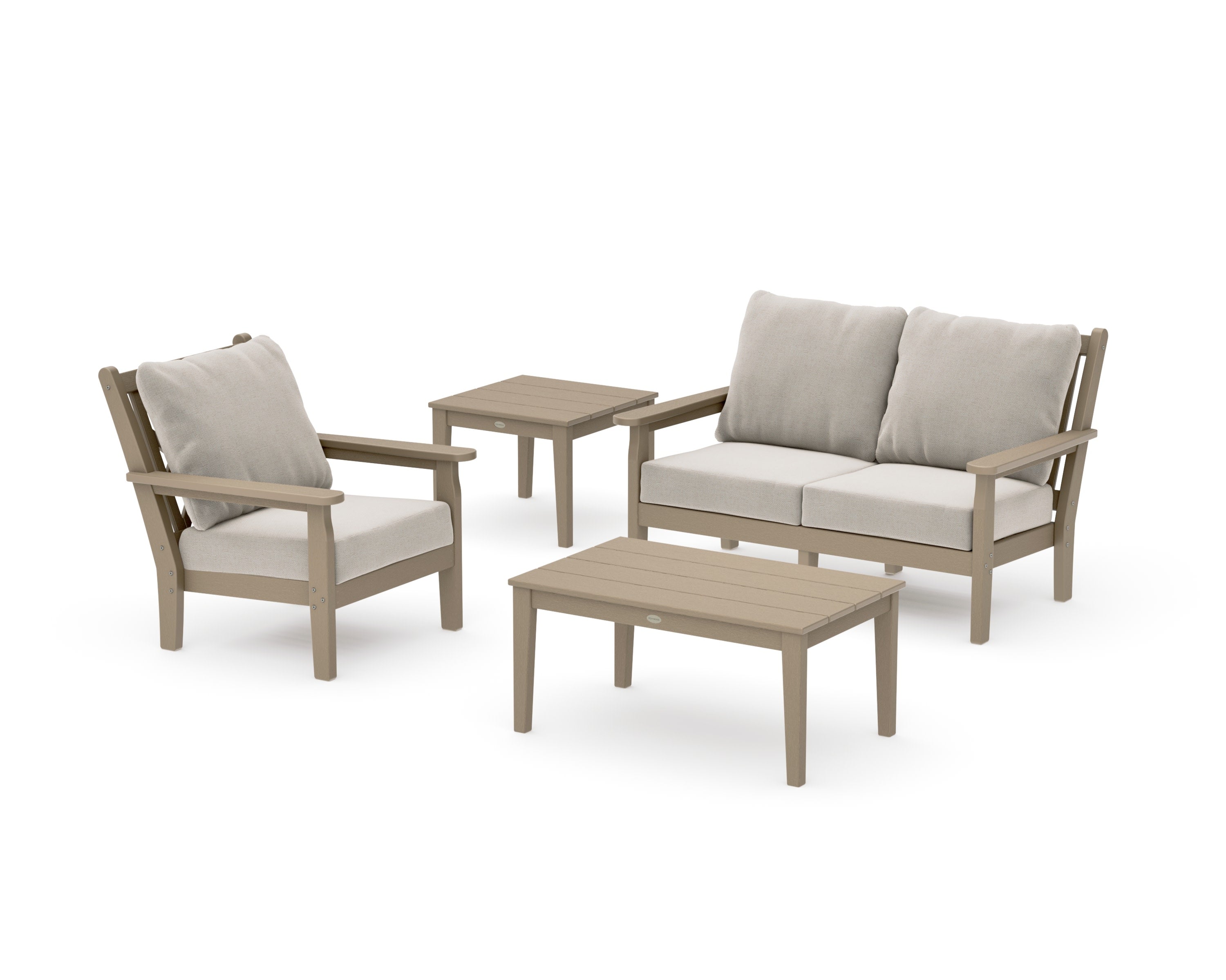 Chippendale 4-Piece Deep Seating Set in Vintage Sahara / Dune Burlap