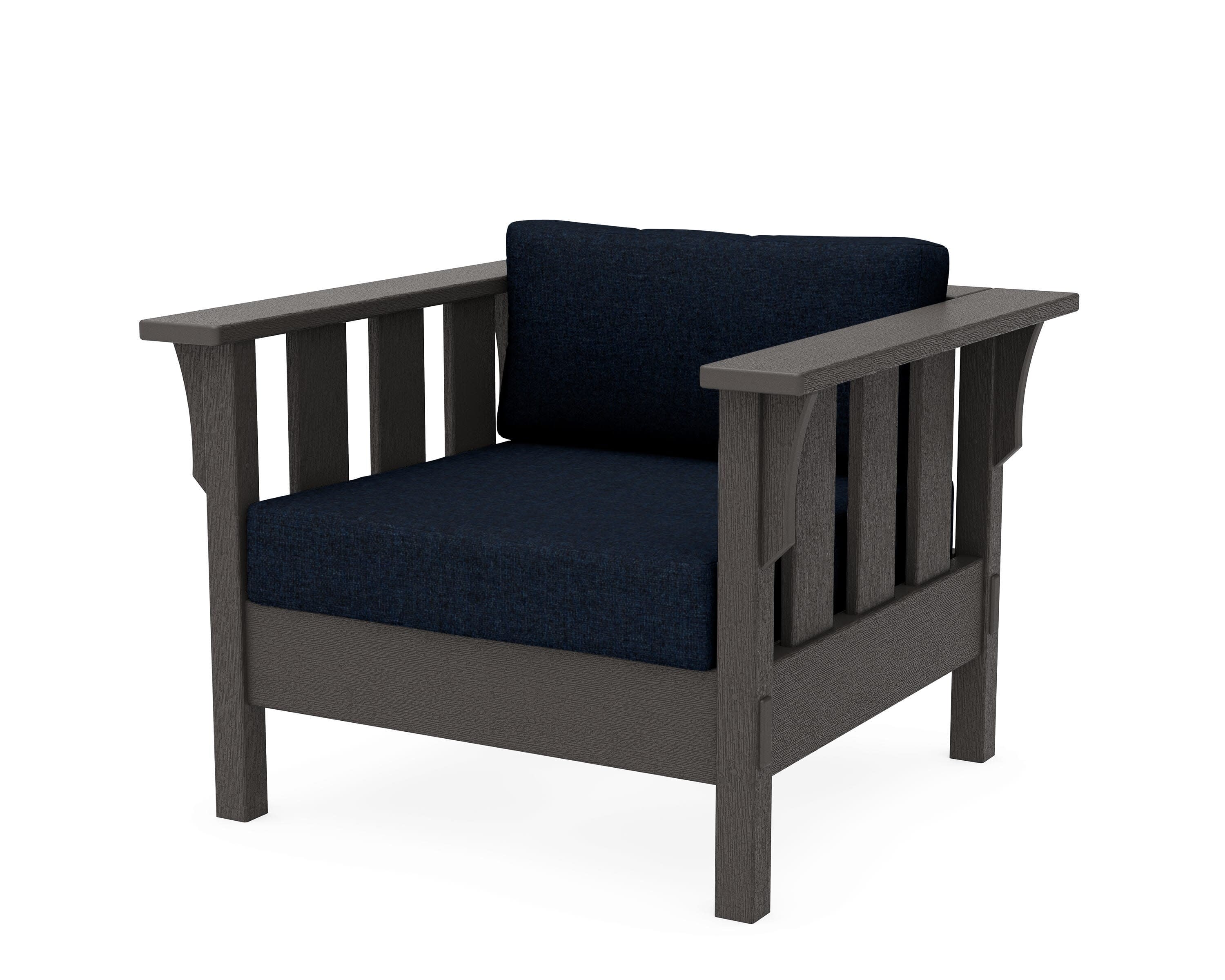 Acadia Deep Seating Chair in Vintage Coffee / Marine Indigo