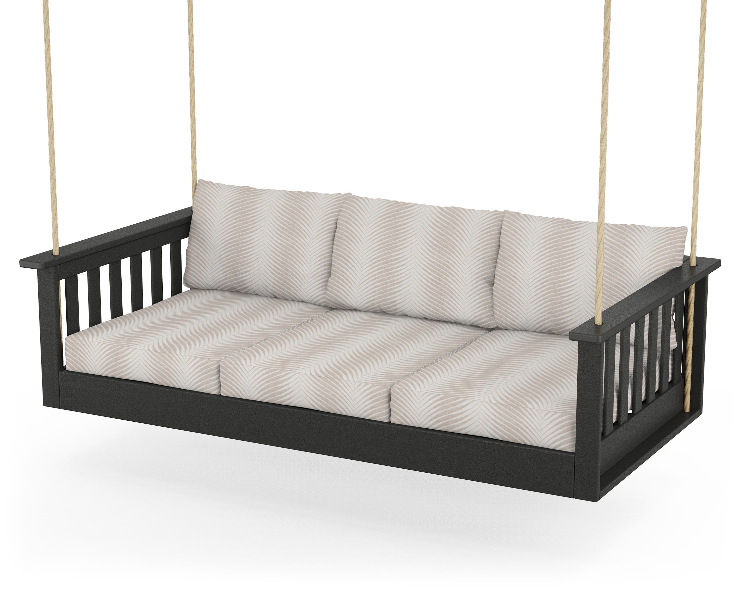 Vineyard Daybed Swing in Black / Clock Out Cloud