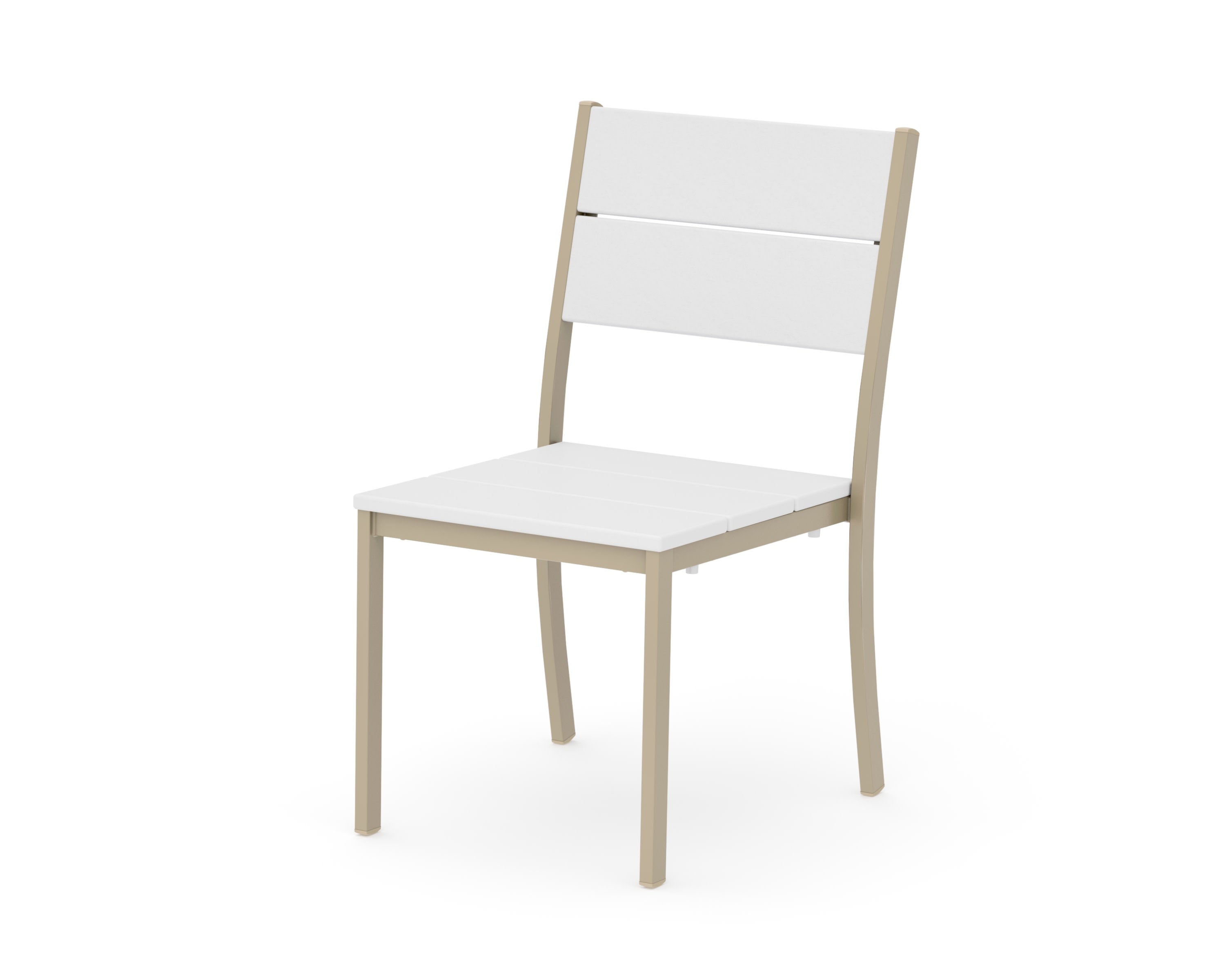Main Street Stacking Dining Side Chair in Sand / White