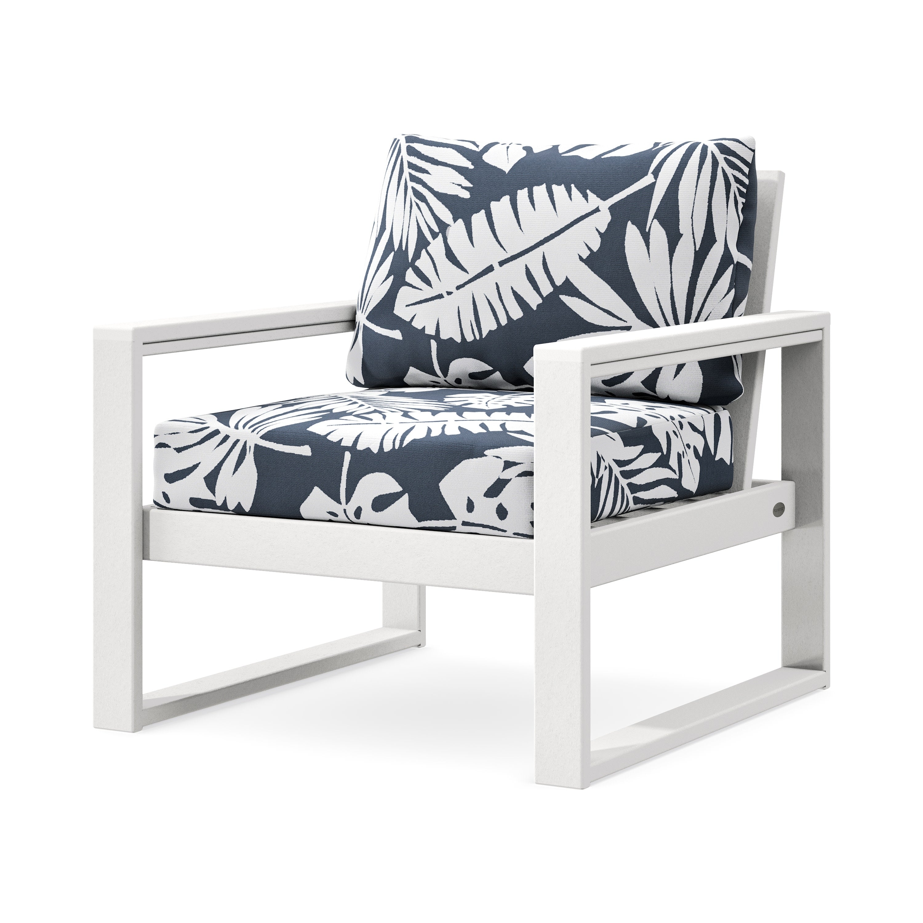 EDGE Club Chair in White / Leaf Marine Indigo
