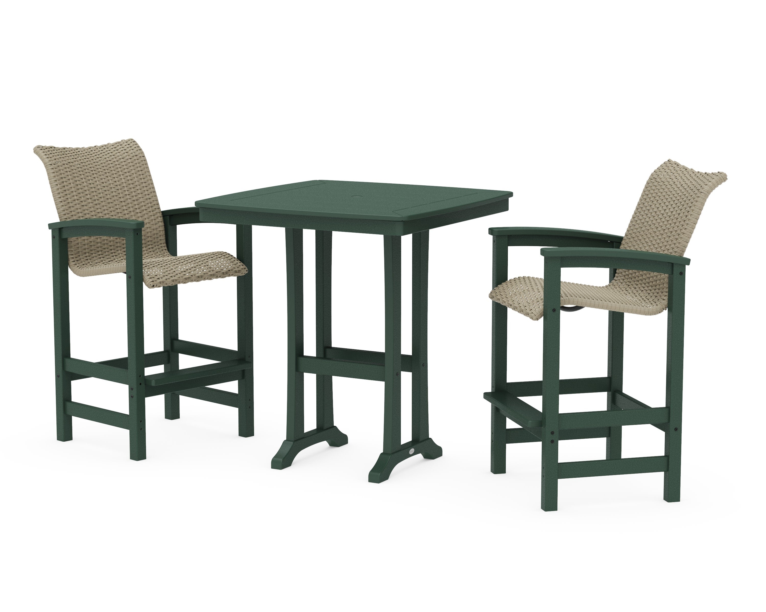 Coastal Woven 3-Piece Bar Set in Green / Dune Grass